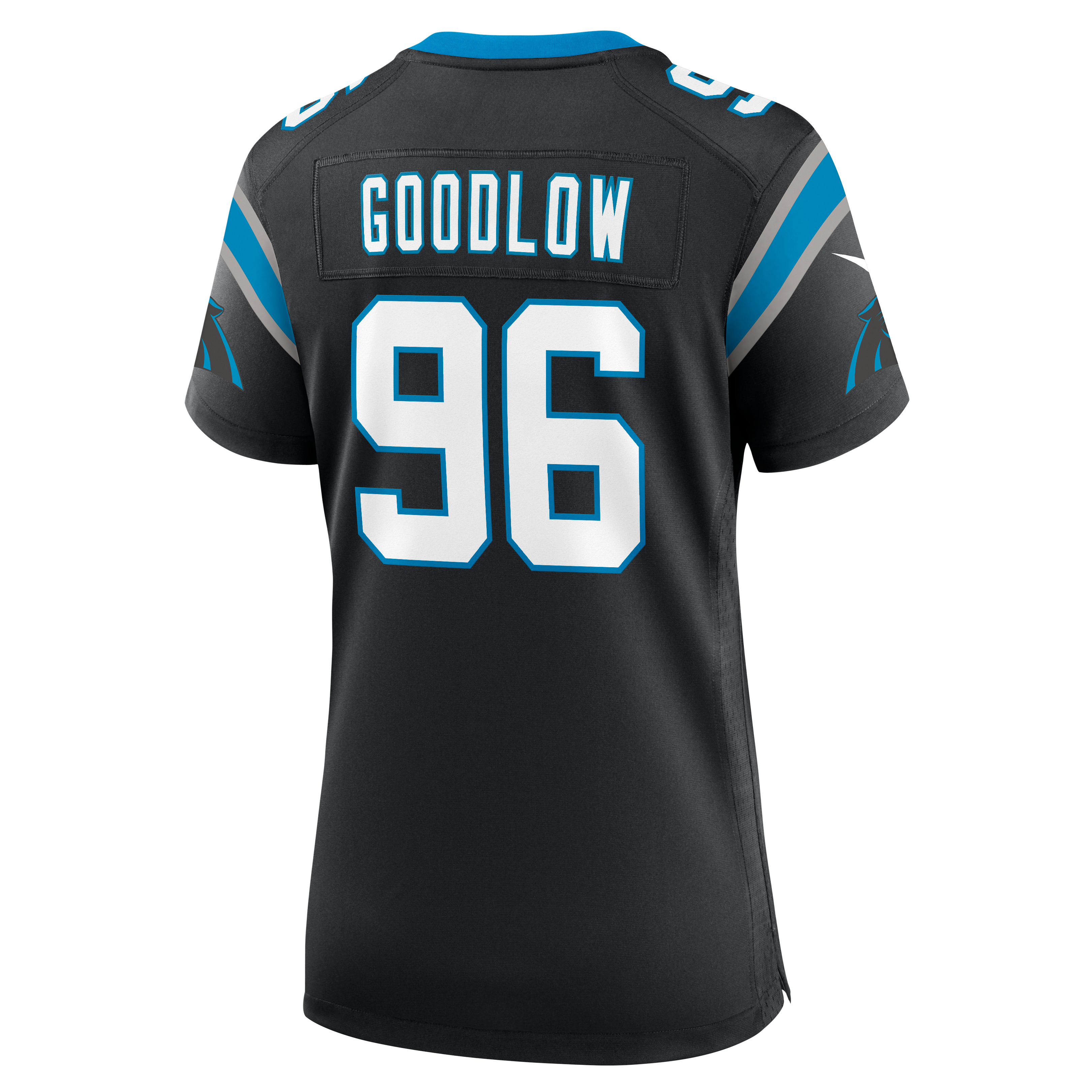 Maillot de match Nike Anthony Goodlow noir pour femme, Carolina Panthers
