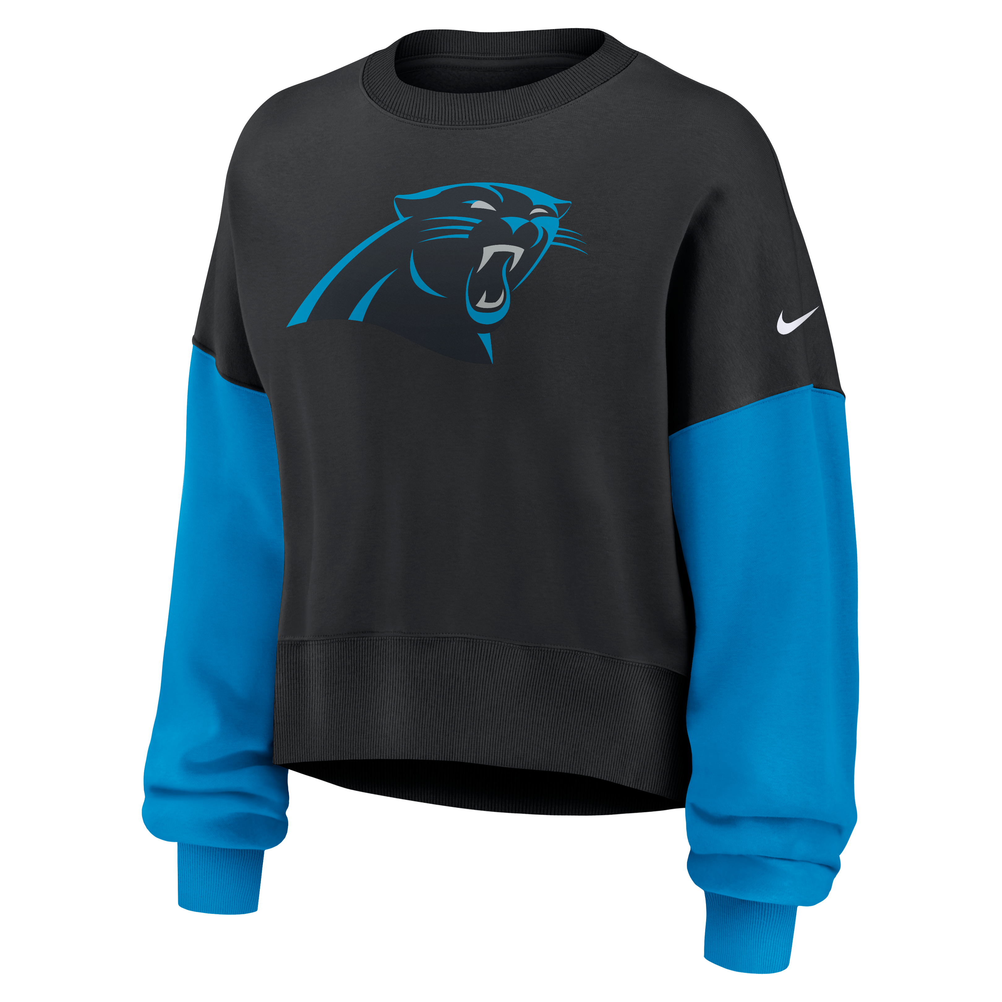 Women's Nike Black Carolina Panthers Oversized Phoenix Fleece Sweatshirt