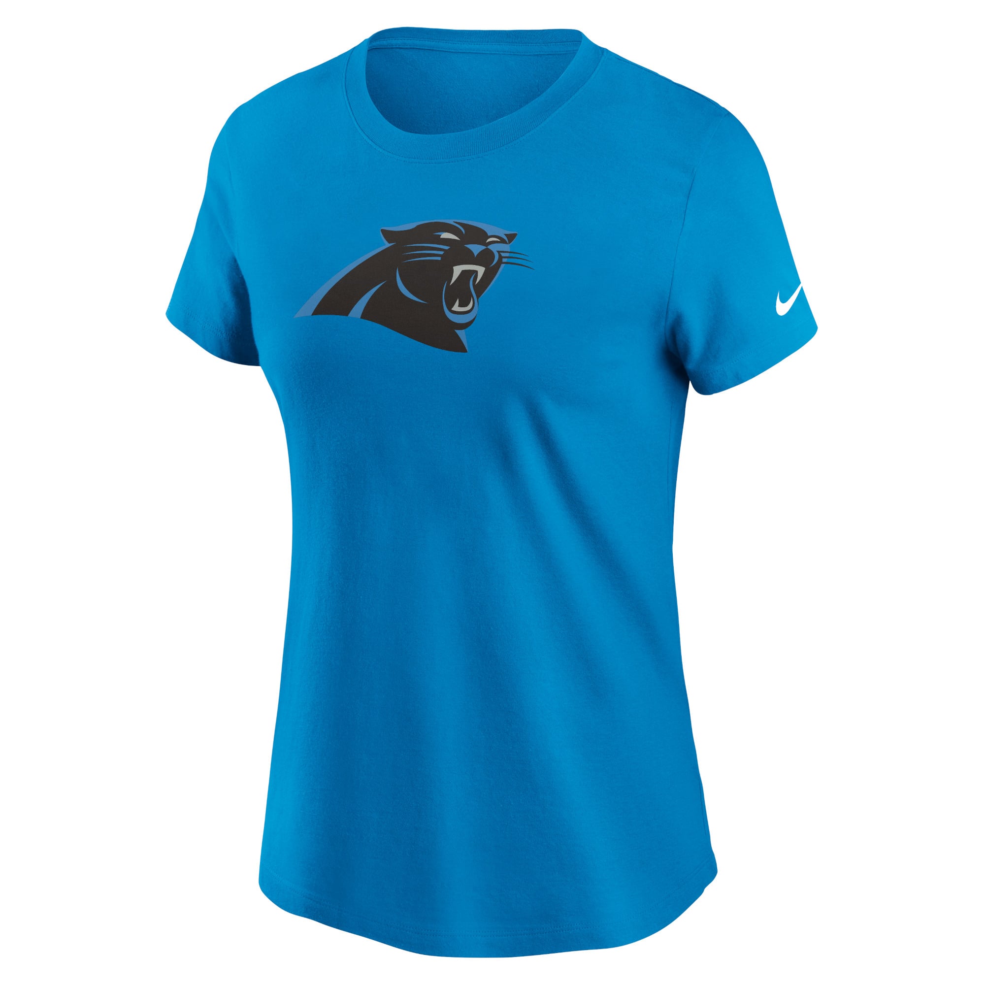 T-shirt Nike bleu pour femme avec logo principal des Panthers de la Caroline