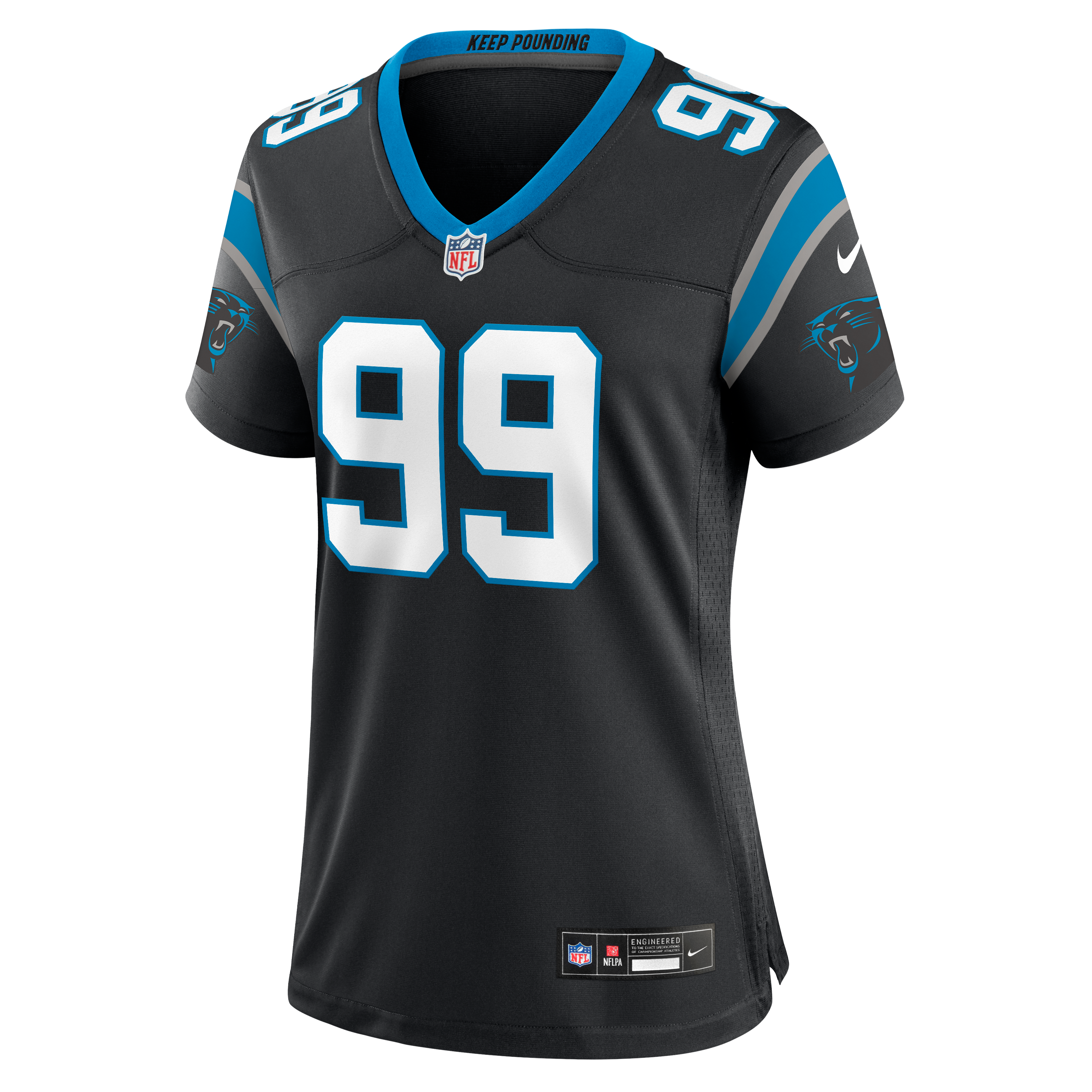 Maillot de match Nike Cam Jackson noir pour femme, Carolina Panthers