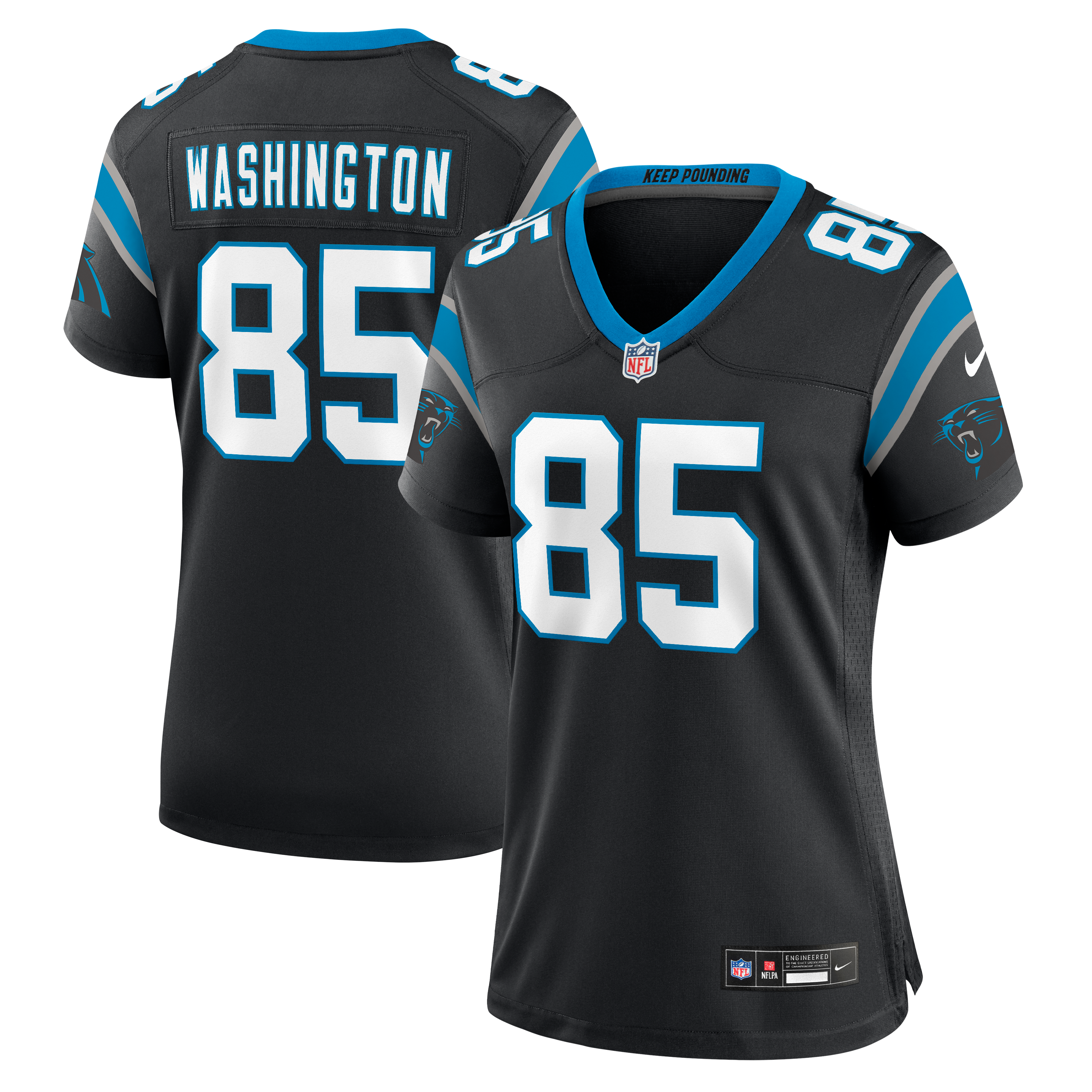 Maillot de match Nike Casey Washington noir des Panthers la Caroline pour femmes