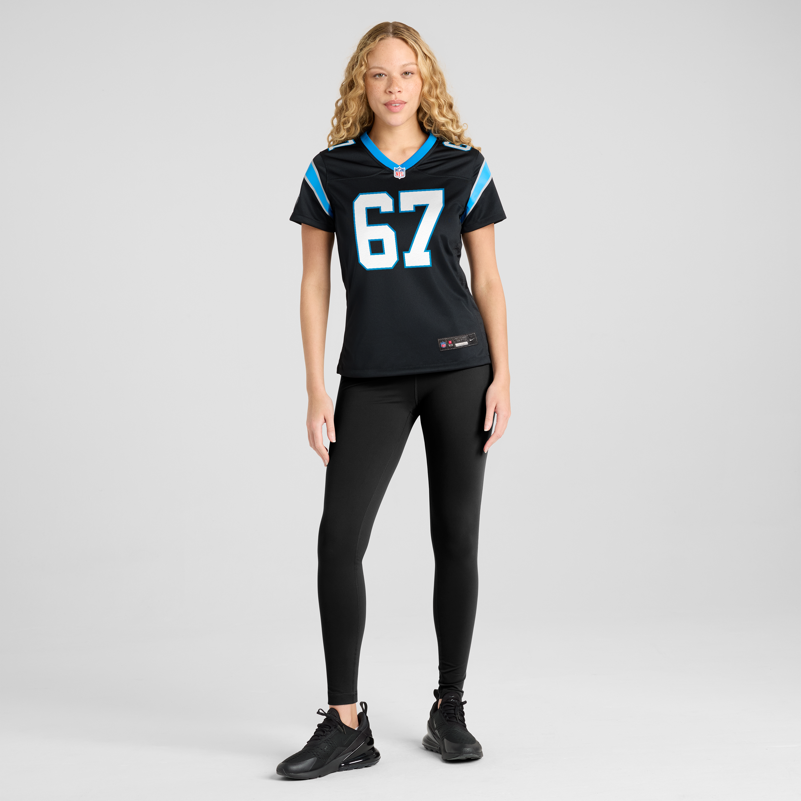 Maillot de match Nike Corey Bullock noir pour femme, Carolina Panthers