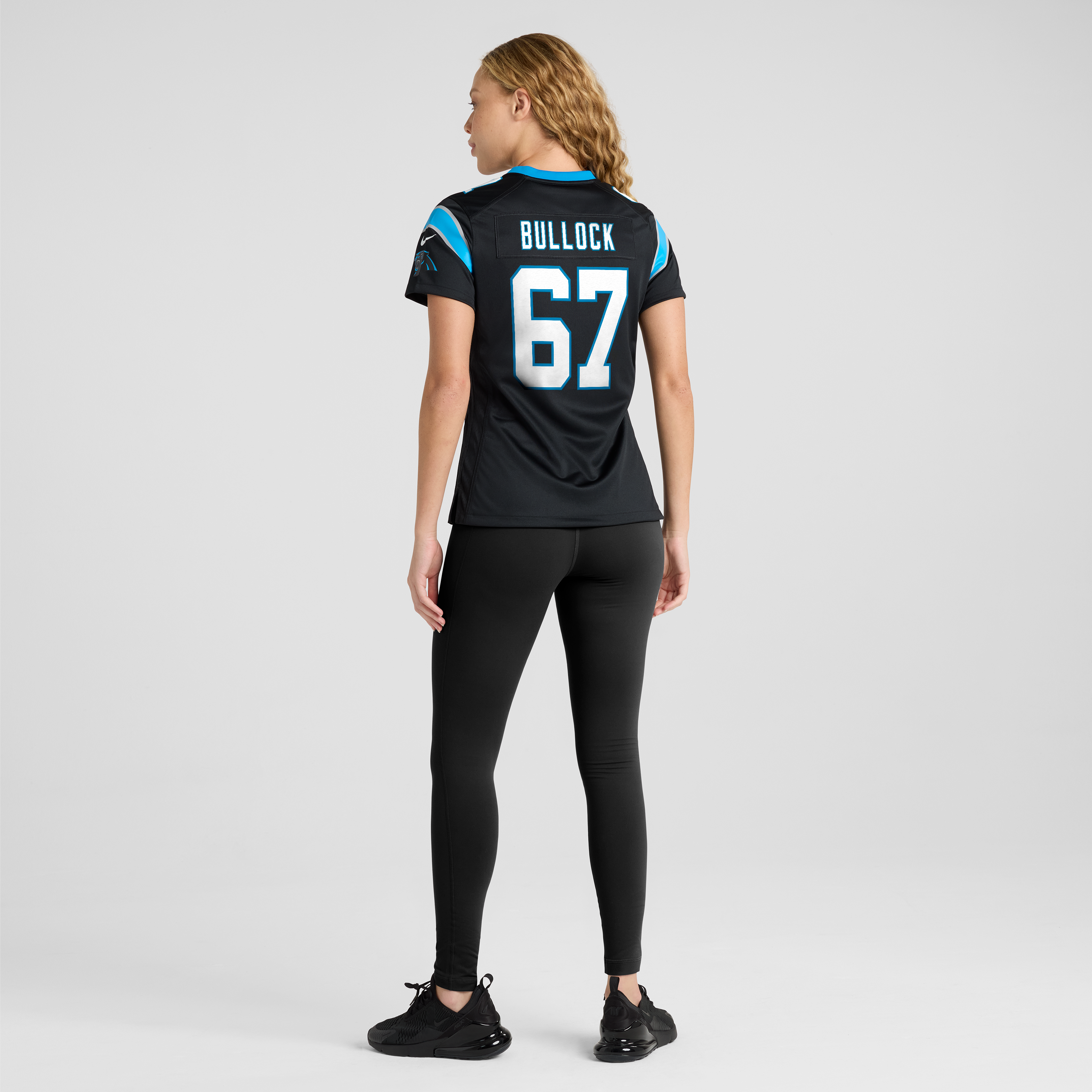 Maillot de match Nike Corey Bullock noir pour femme, Carolina Panthers