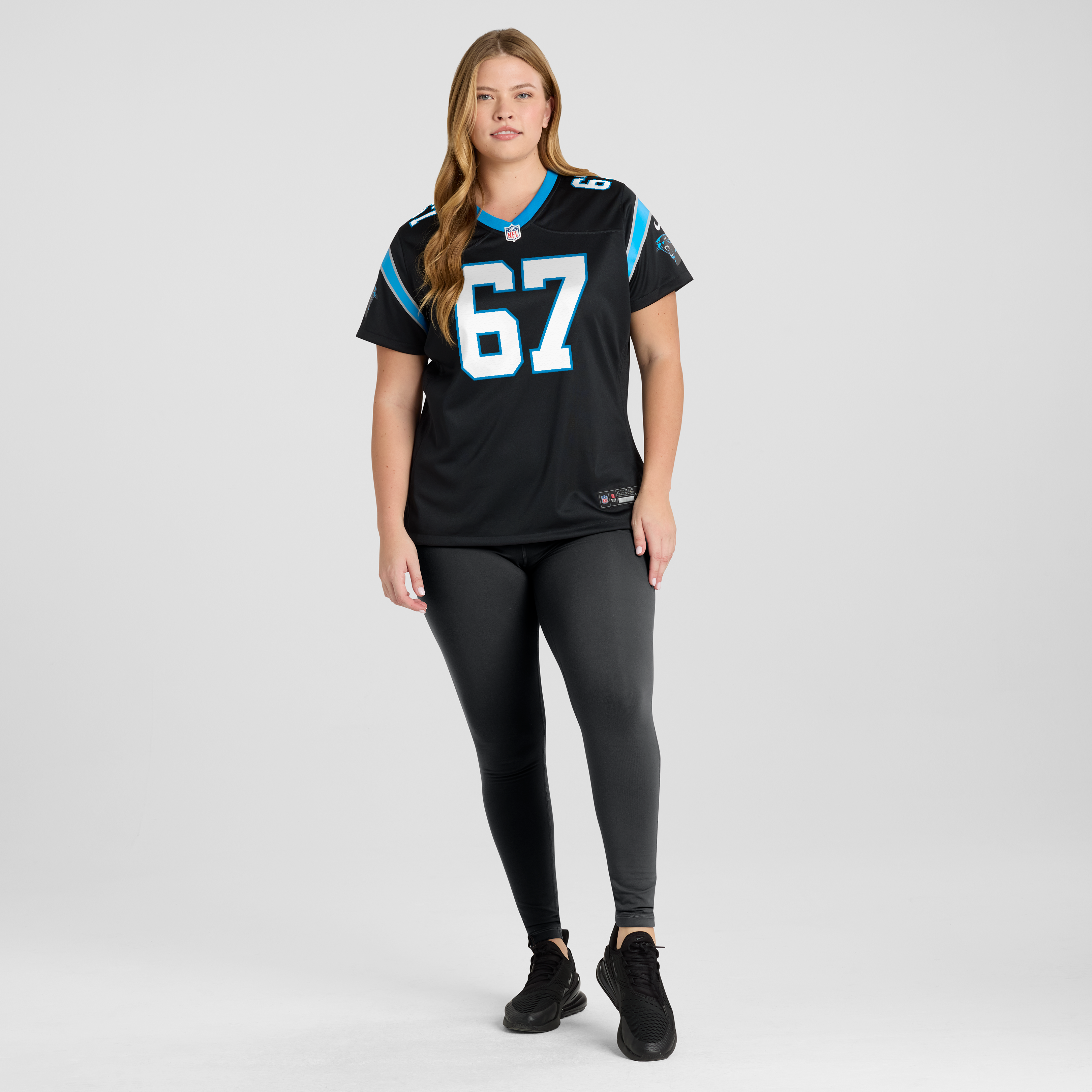 Maillot de match Nike Corey Bullock noir pour femme, Carolina Panthers