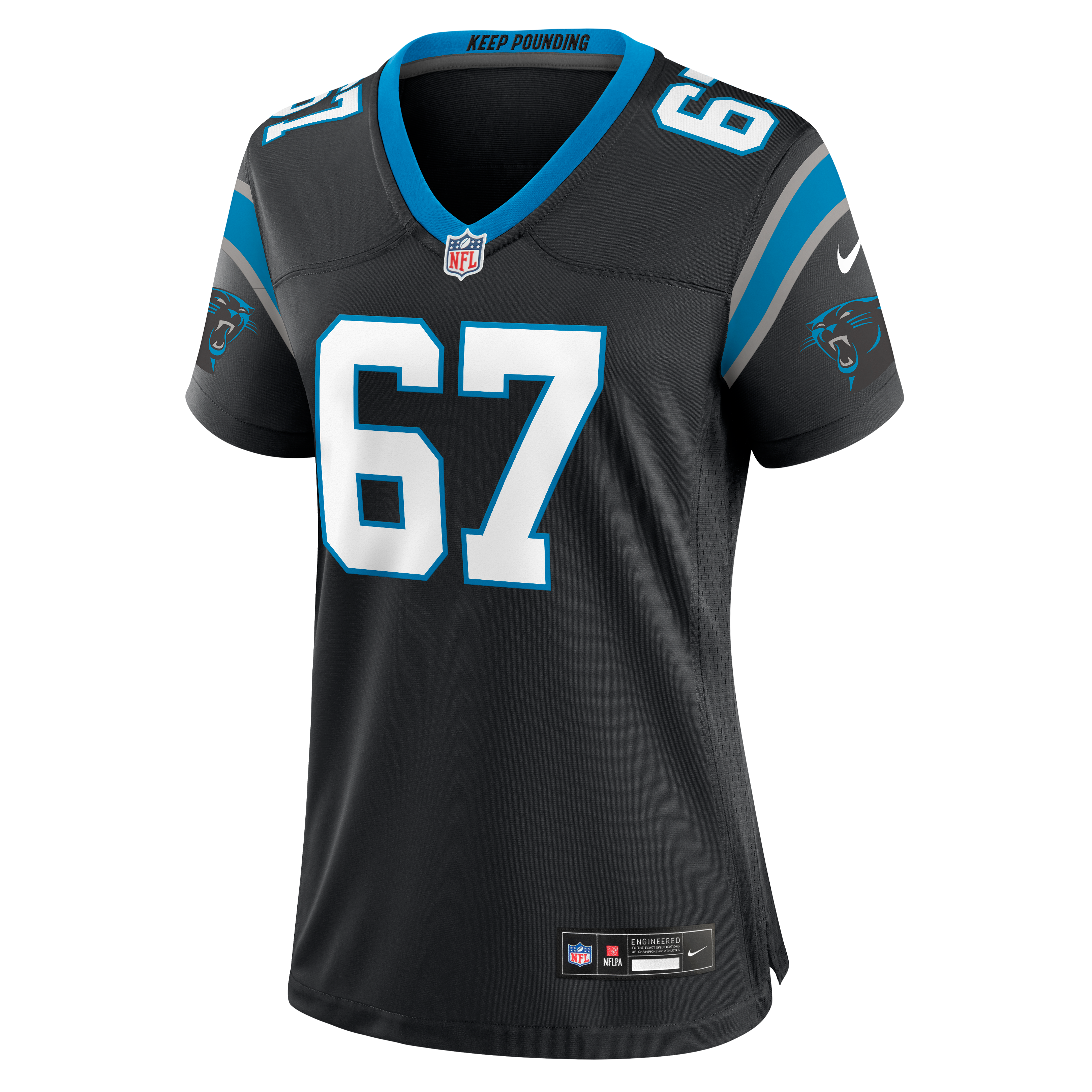 Maillot de match Nike Corey Bullock noir pour femme, Carolina Panthers