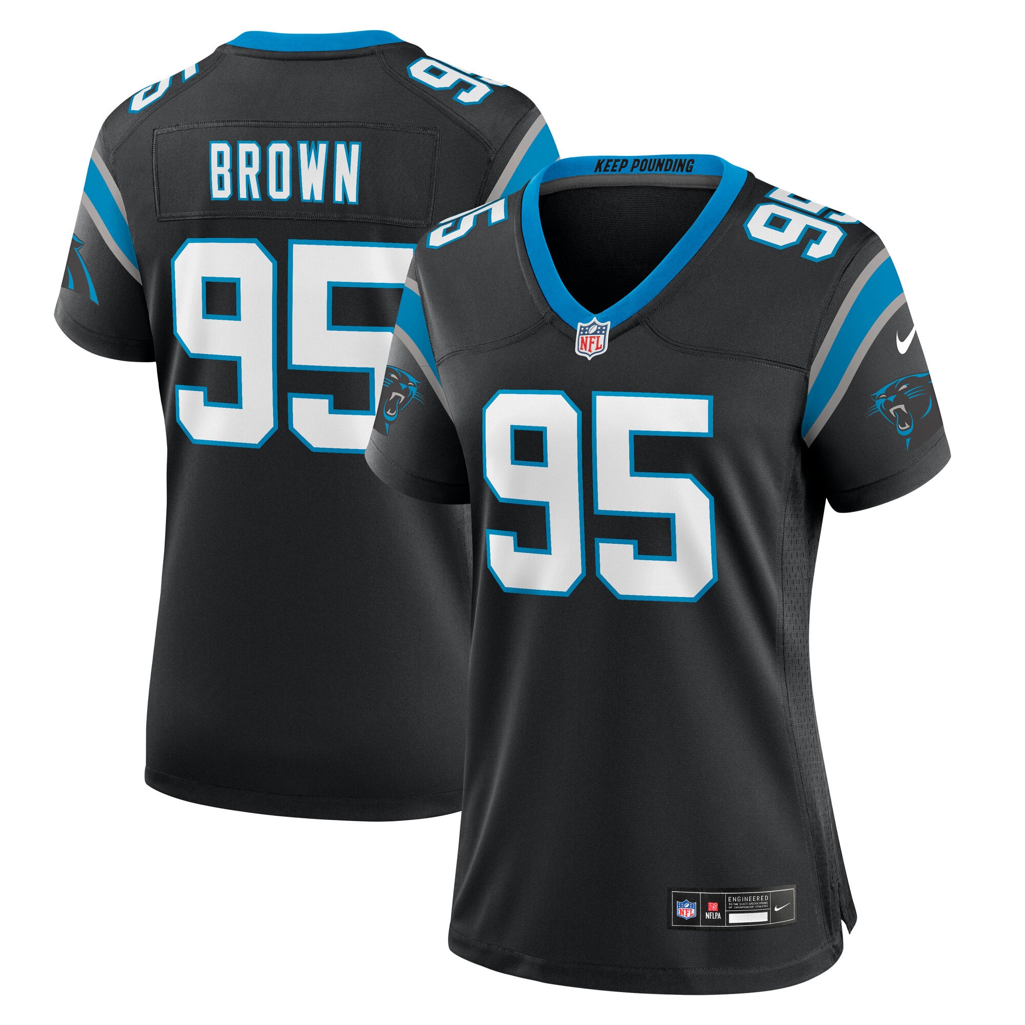 Women's Nike Derrick Brown Black Carolina Panthers Game Jersey