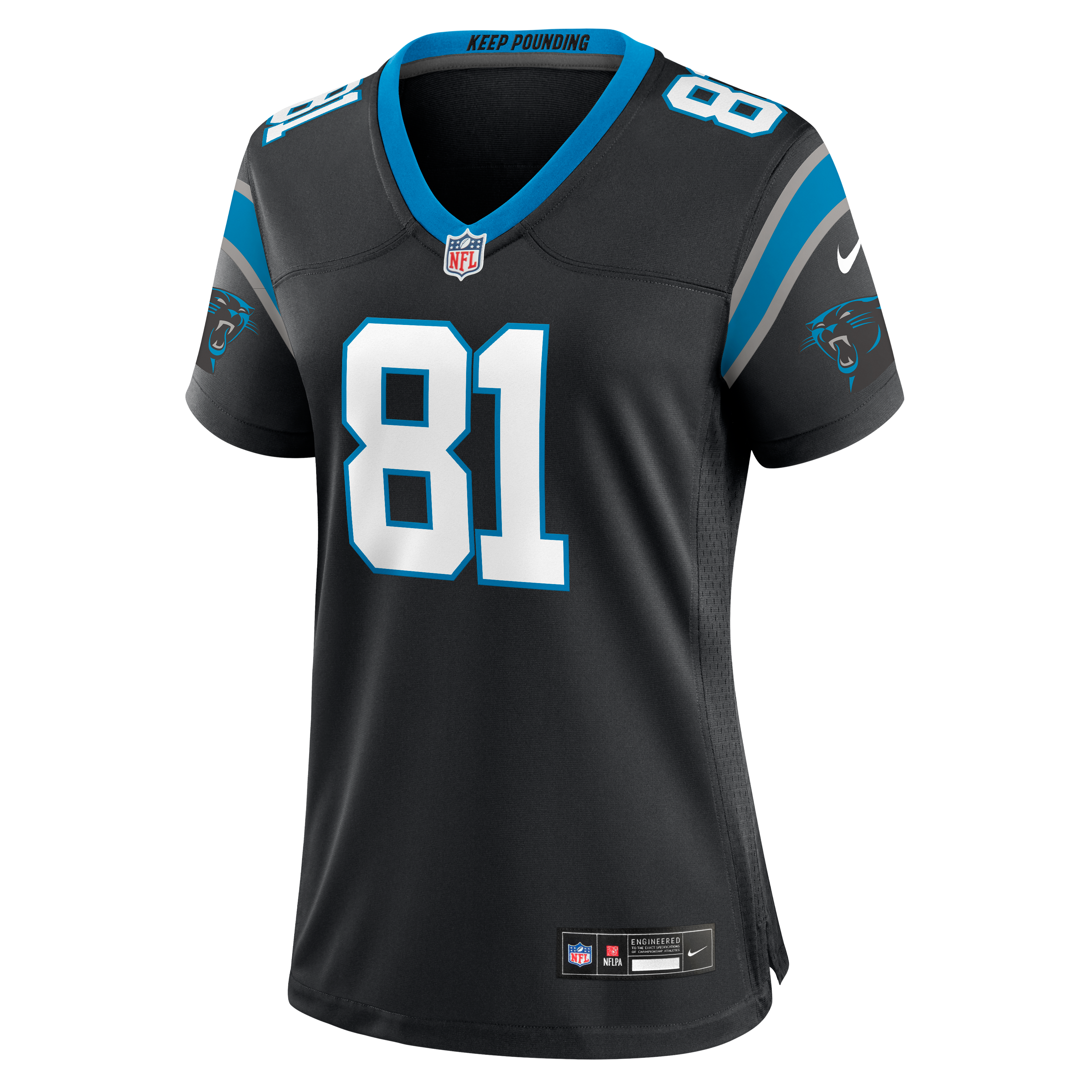 Women's Nike Feleipe Franks Black Carolina Panthers Team Game Jersey