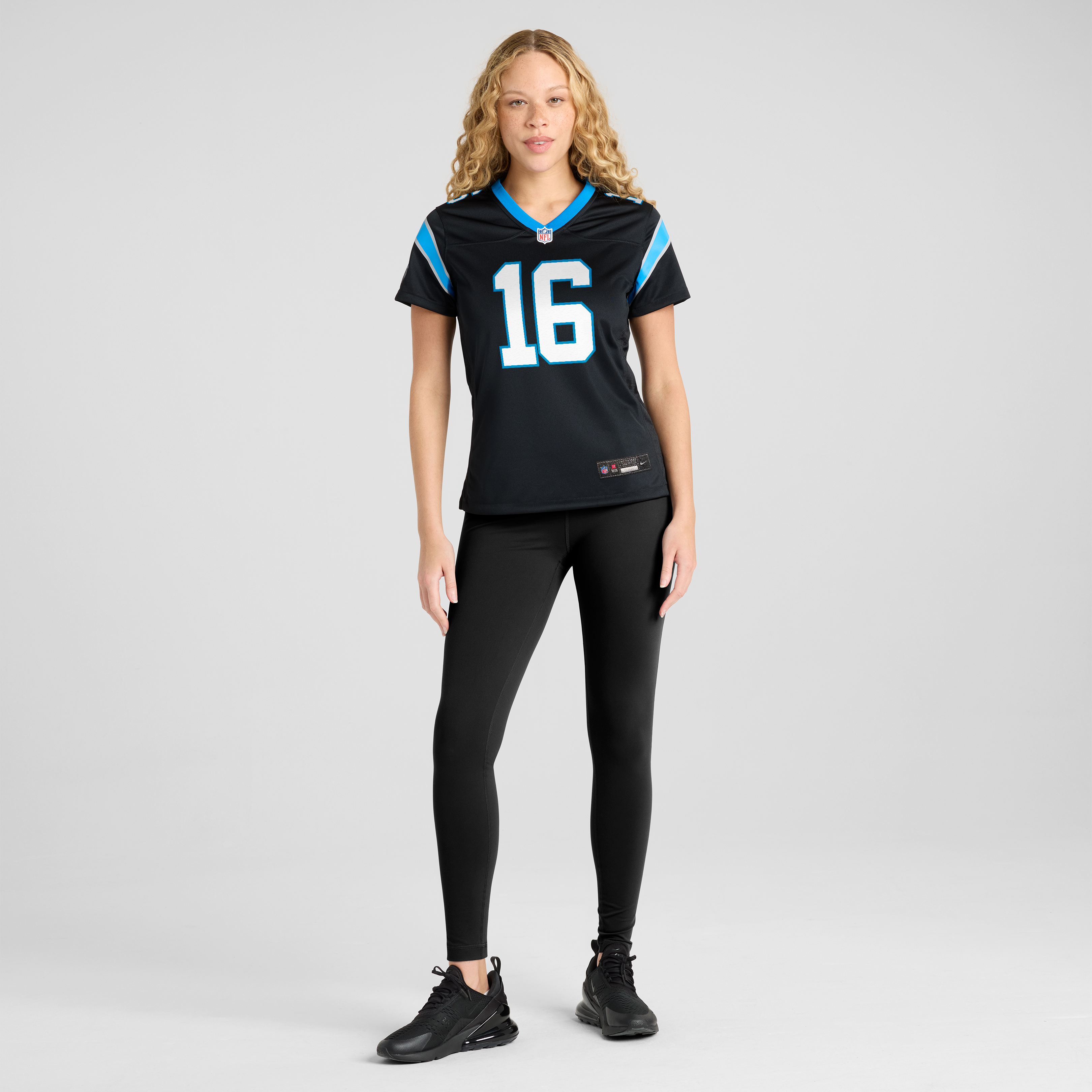 Maillot de match Nike Haynes King noir pour femme, Carolina Panthers