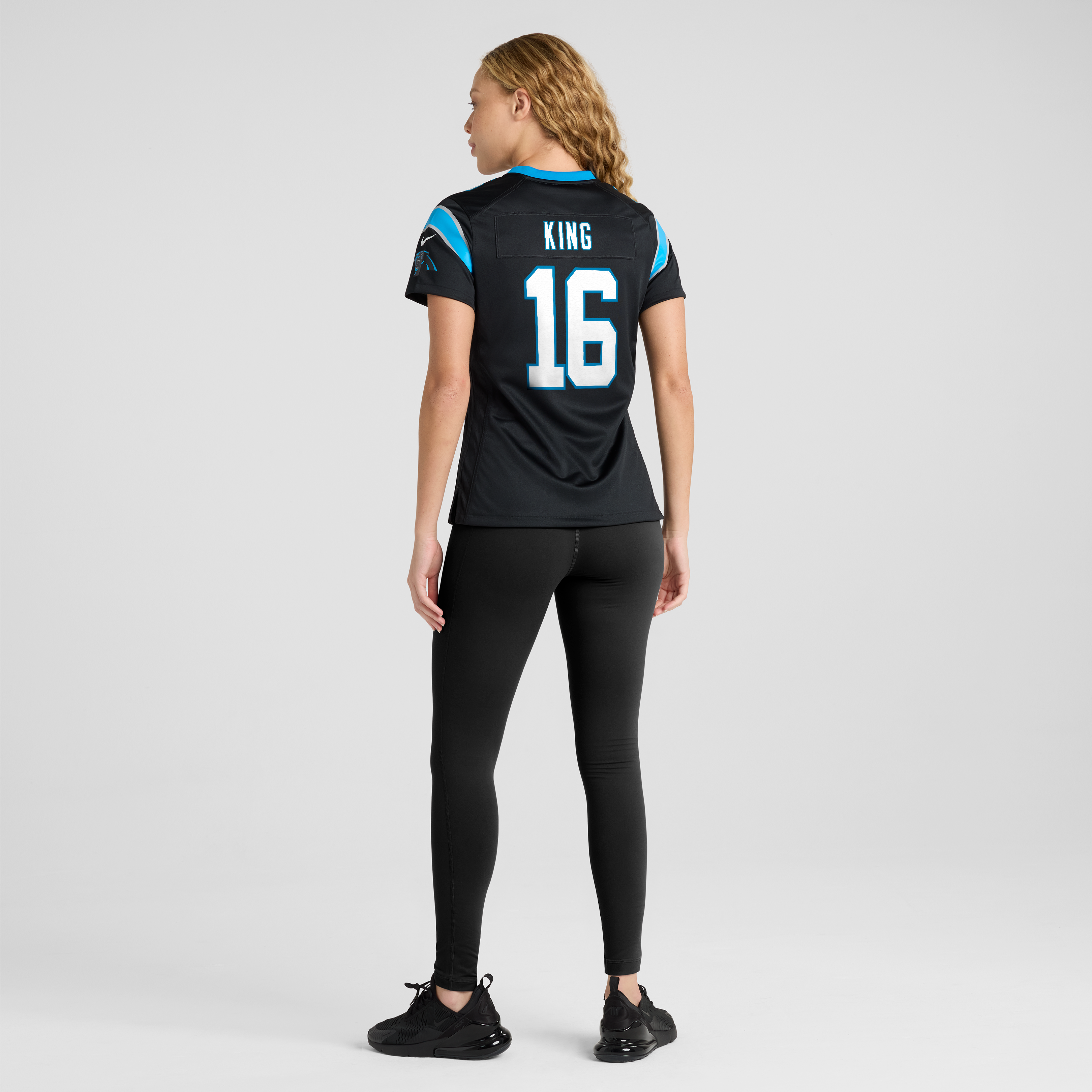 Maillot de match Nike Haynes King noir pour femme, Carolina Panthers
