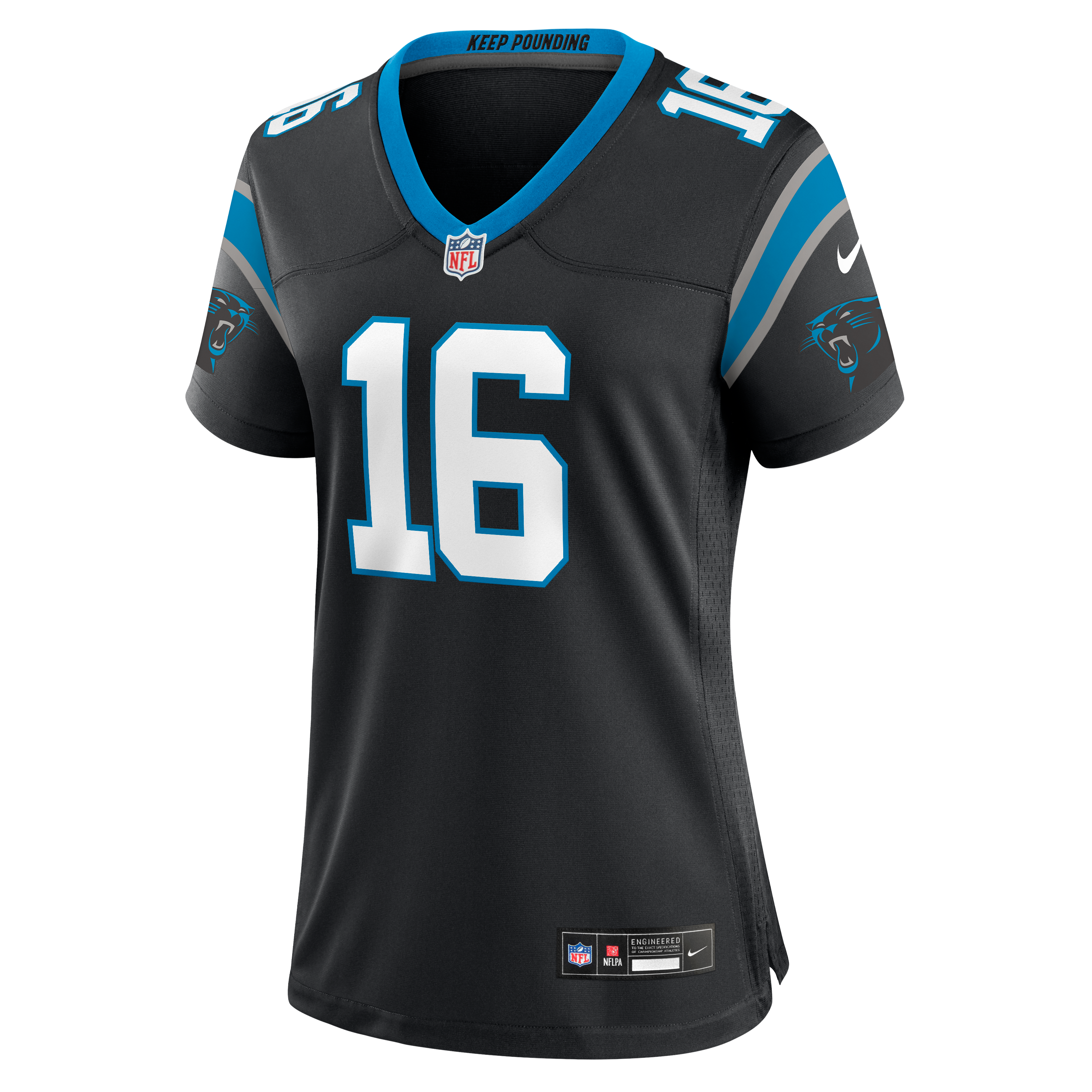 Maillot de match Nike Haynes King noir pour femme, Carolina Panthers