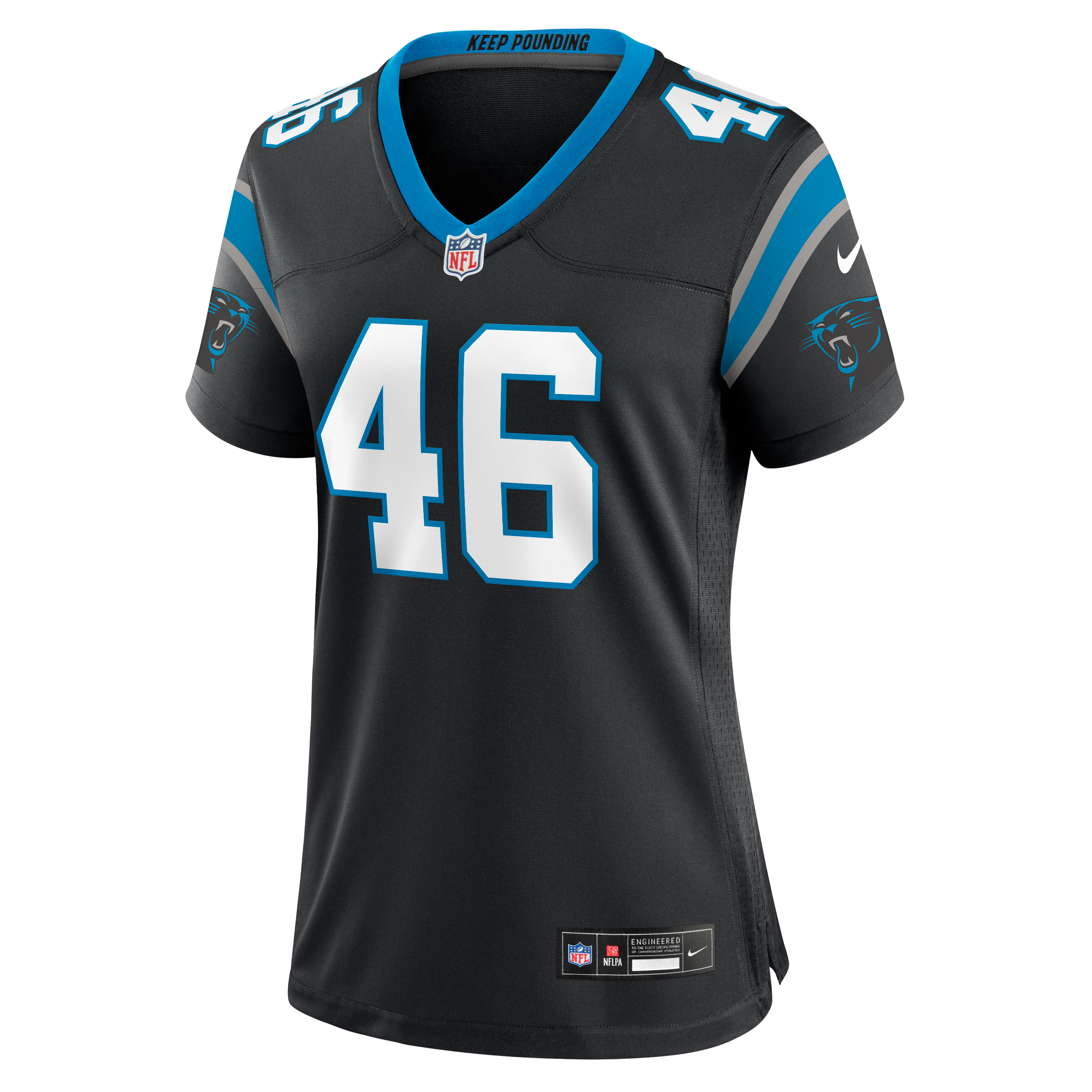 Maillot de match Nike Jackson Kuwatch noir pour femme, Carolina Panthers