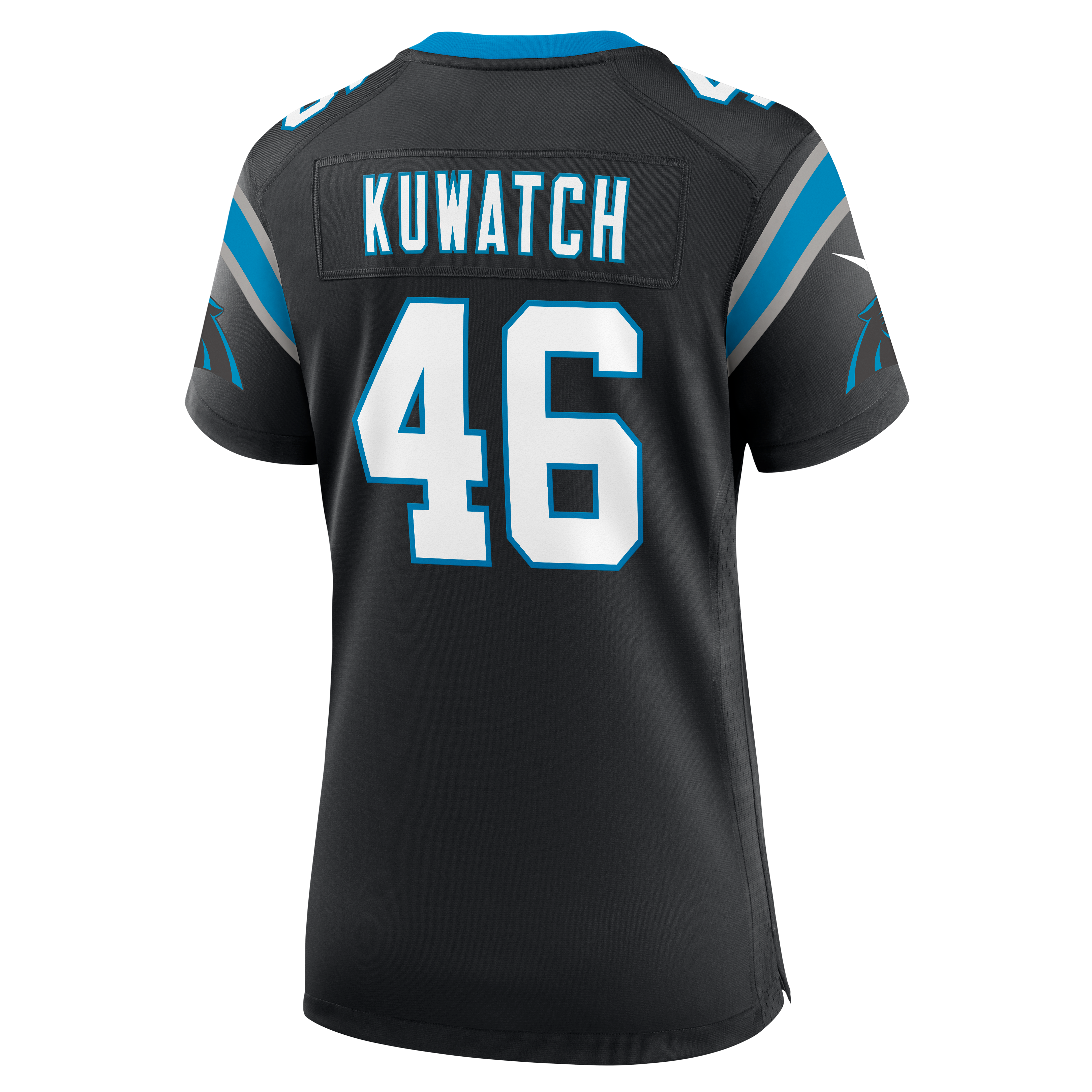 Maillot de match Nike Jackson Kuwatch noir pour femme, Carolina Panthers