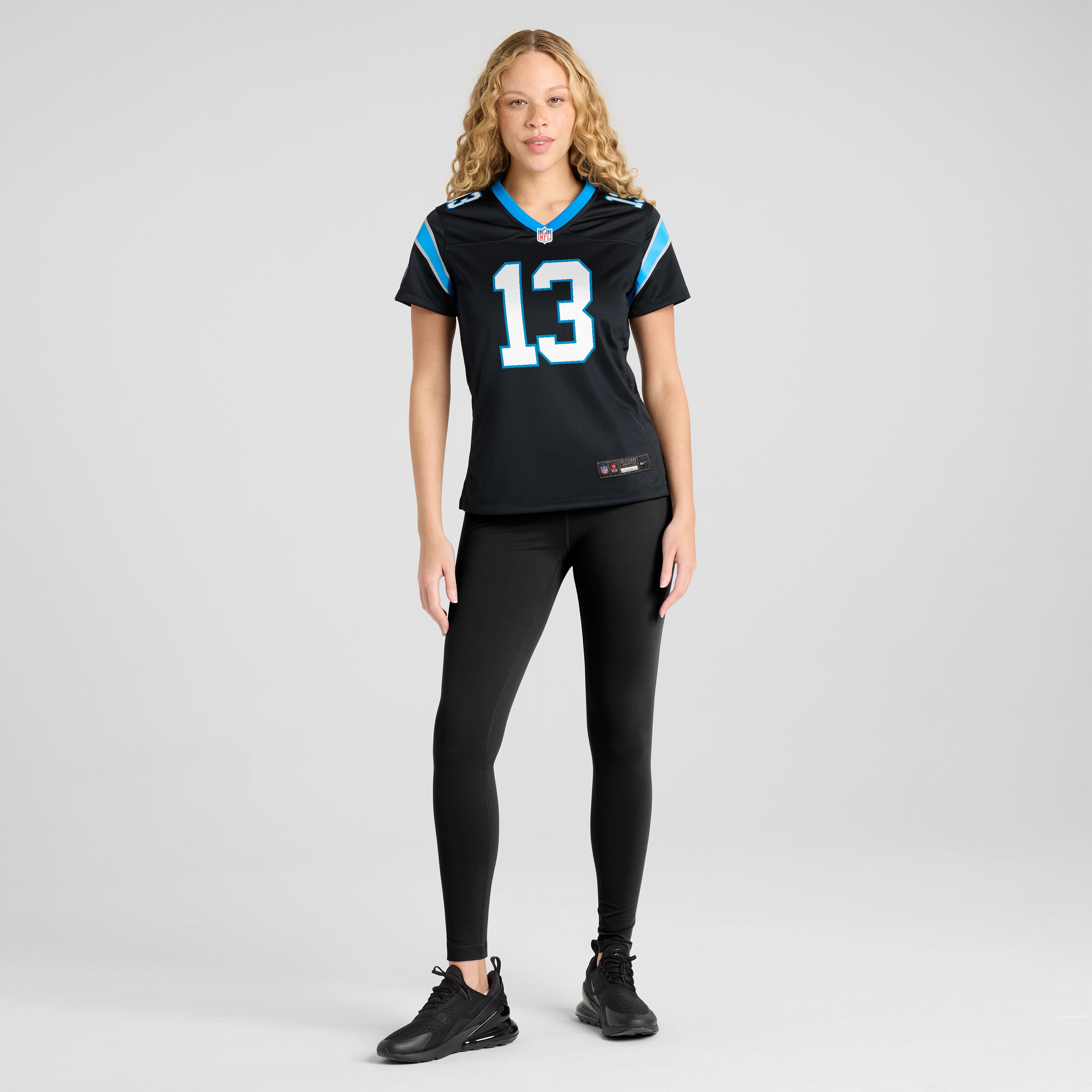 Maillot de match Nike John Metchie III noir pour femme, Carolina Panthers