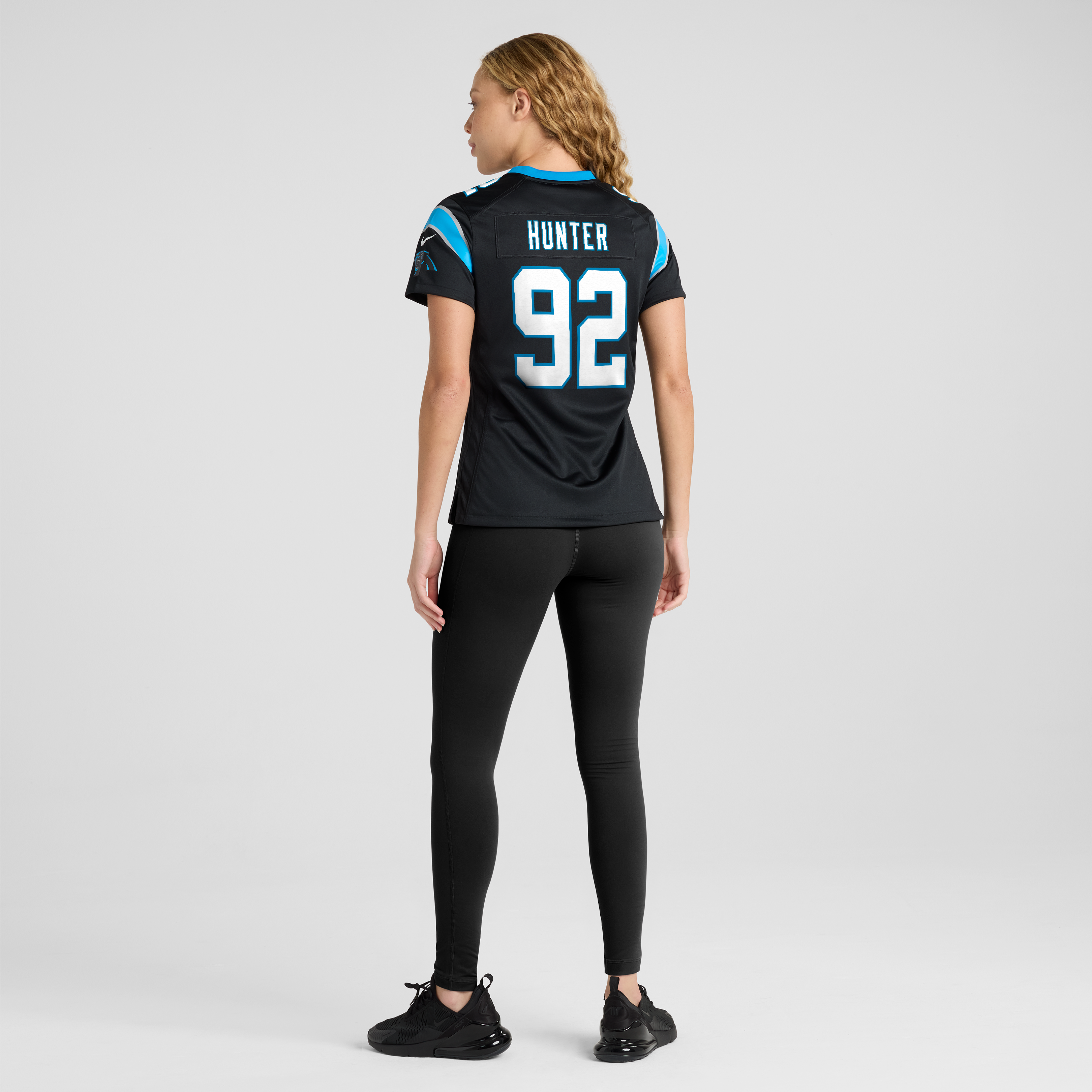 Maillot de match Nike Lee Hunter noir pour femme, Carolina Panthers