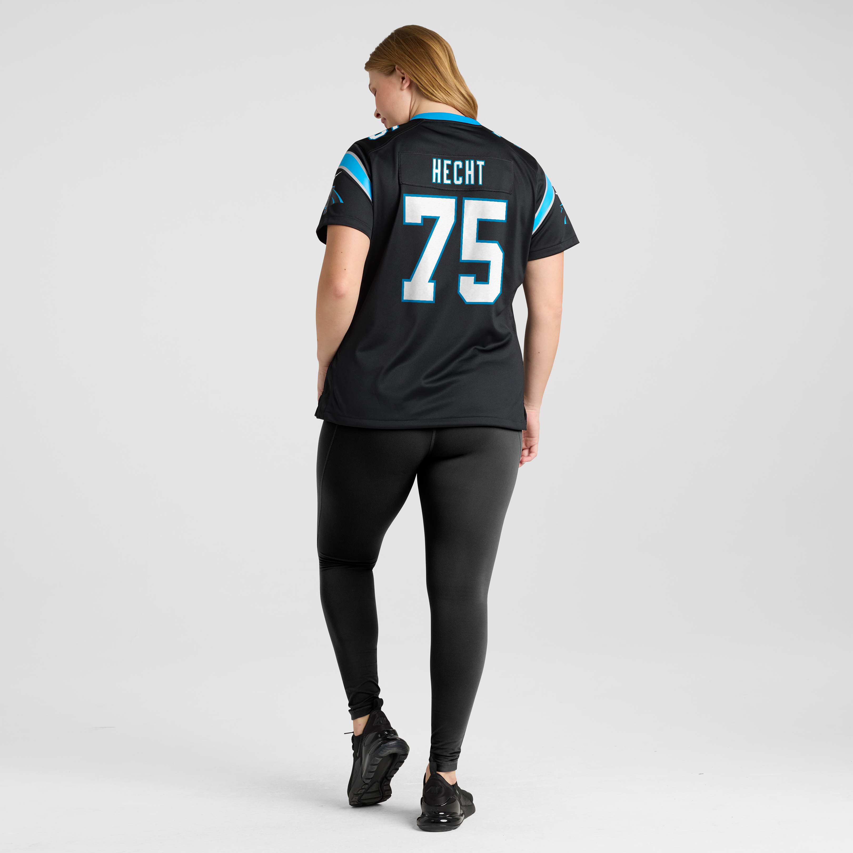 Maillot de match Nike Sam Hecht noir pour femme, Carolina Panthers