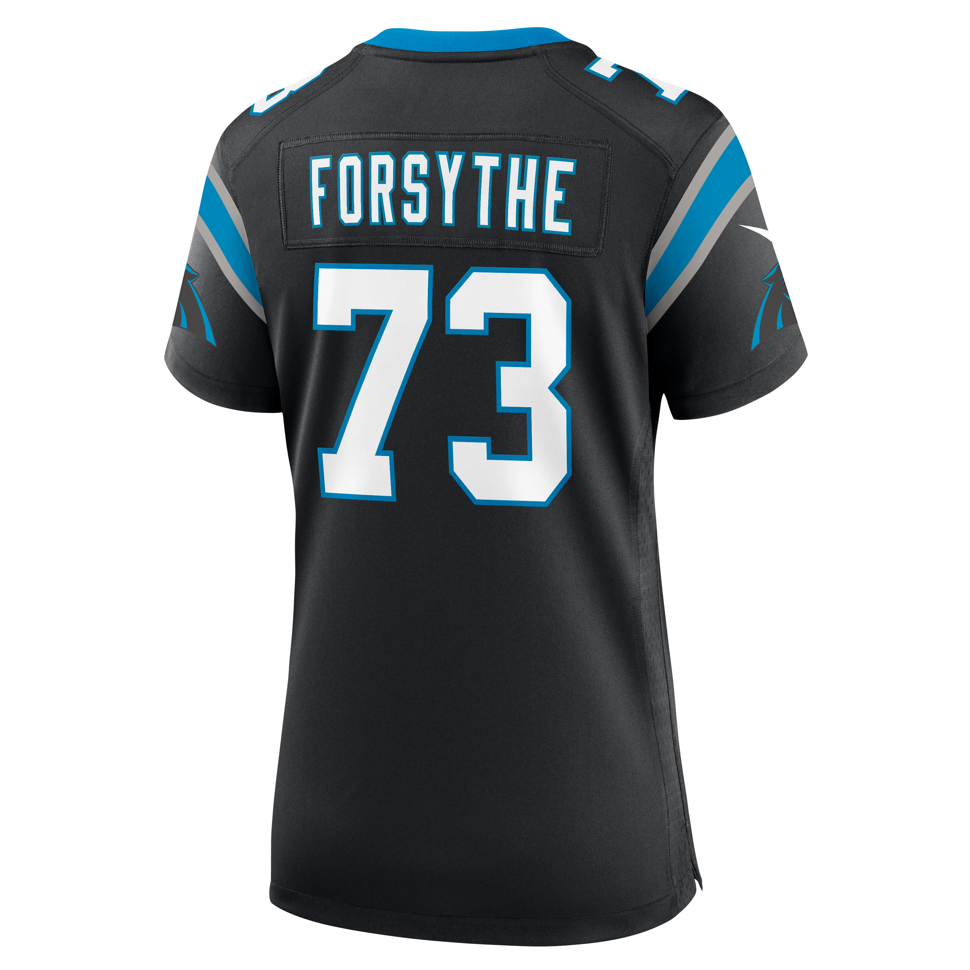 Maillot de match Nike Stone Forsythe noir pour femme, Carolina Panthers