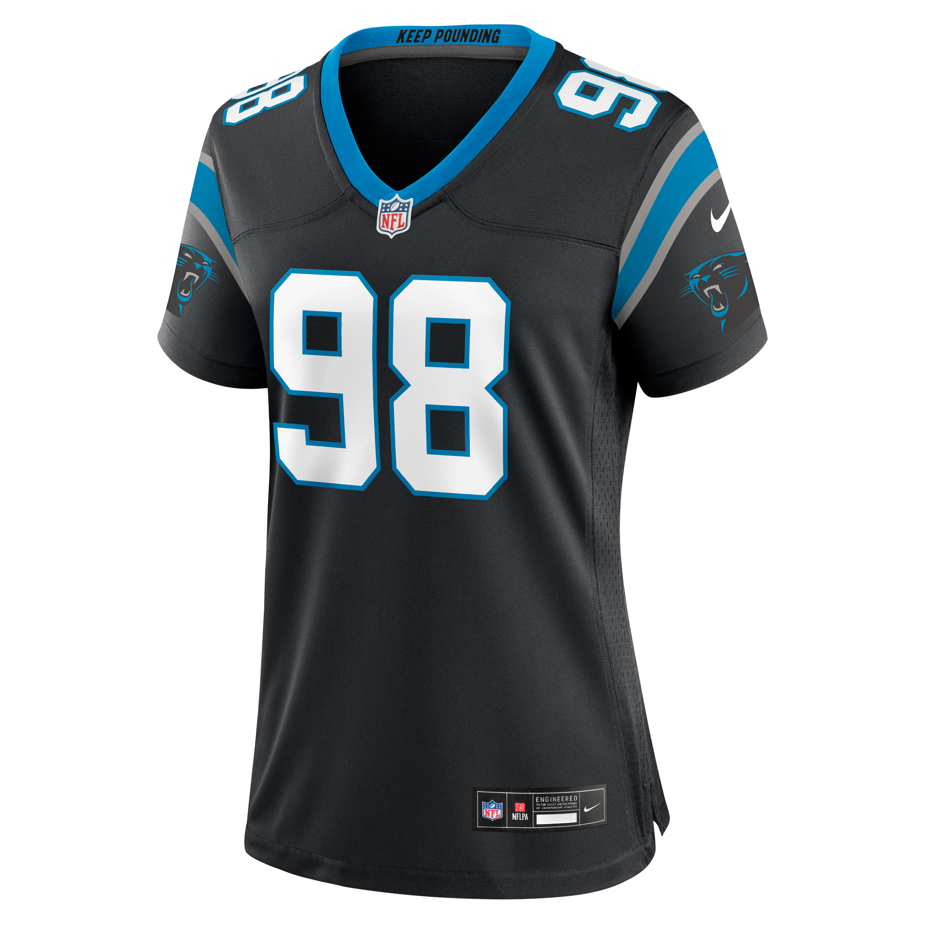 Women's Nike Tershawn Wharton Black Carolina Panthers Team Game Jersey