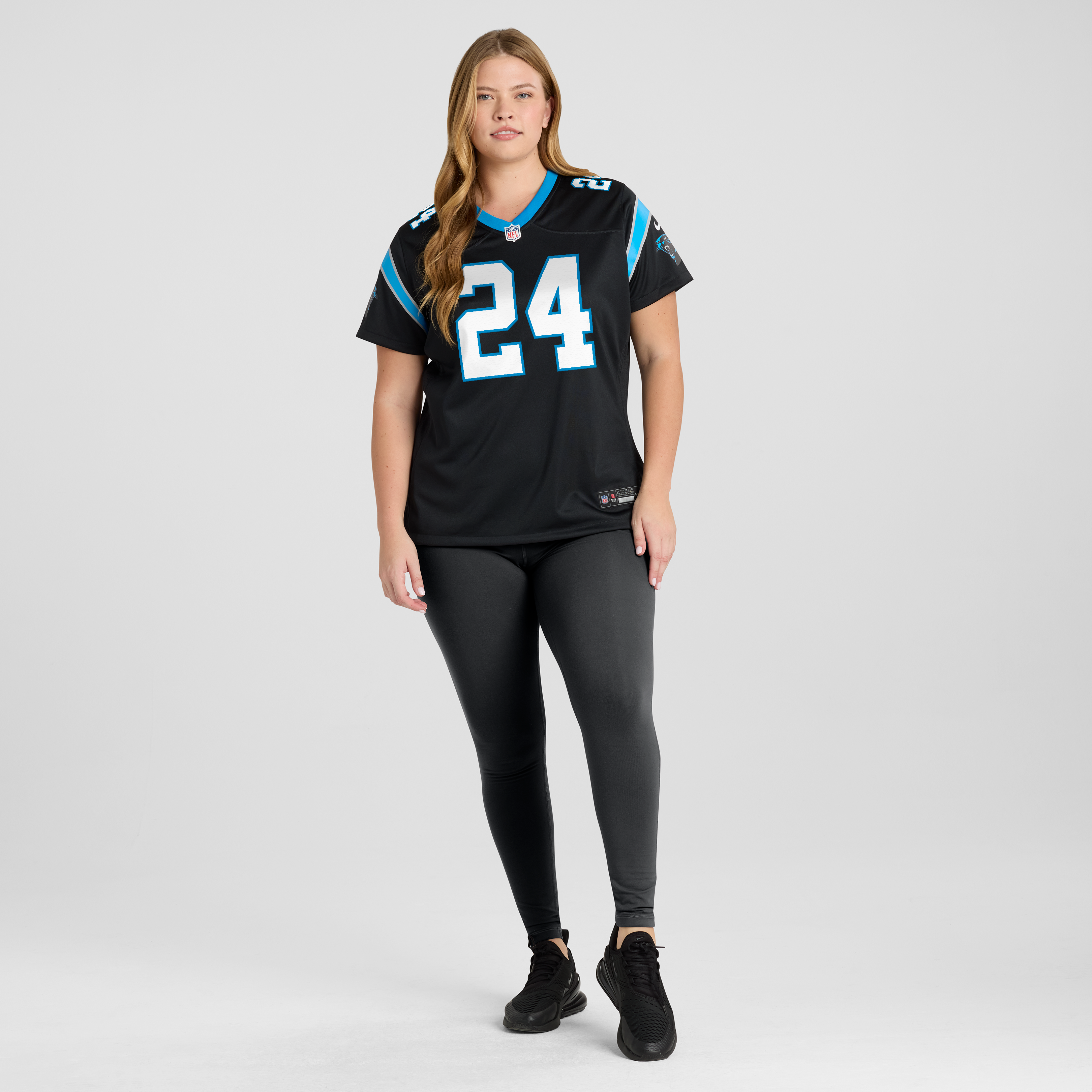 Maillot de match Nike Will Lee III noir pour femme, Carolina Panthers