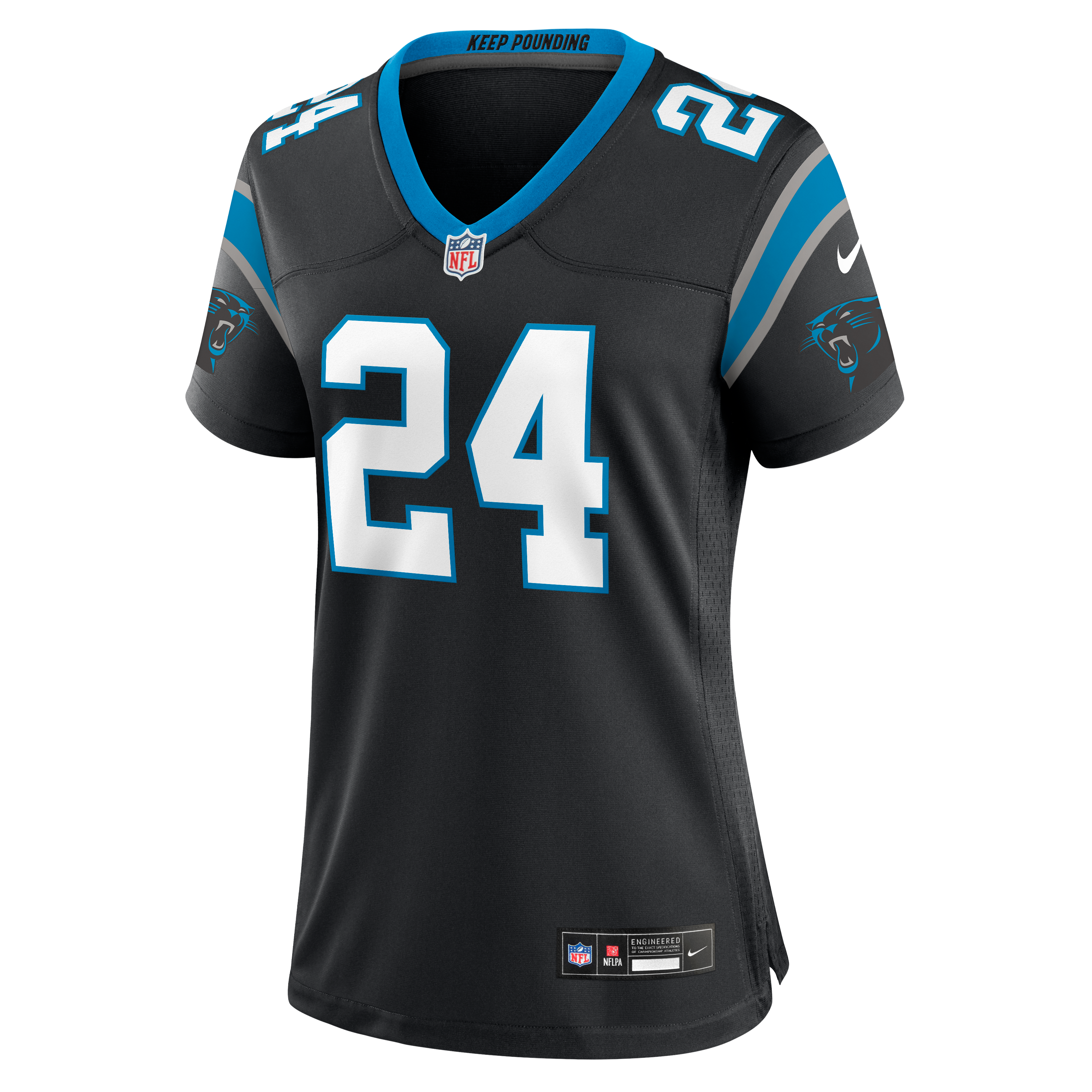 Maillot de match Nike Will Lee III noir pour femme, Carolina Panthers