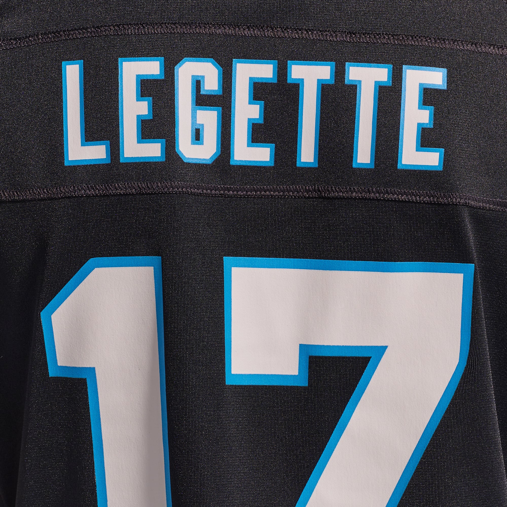 Maillot de match l'équipe Nike Xavier Legette des Panthers la Caroline pour femme, noir