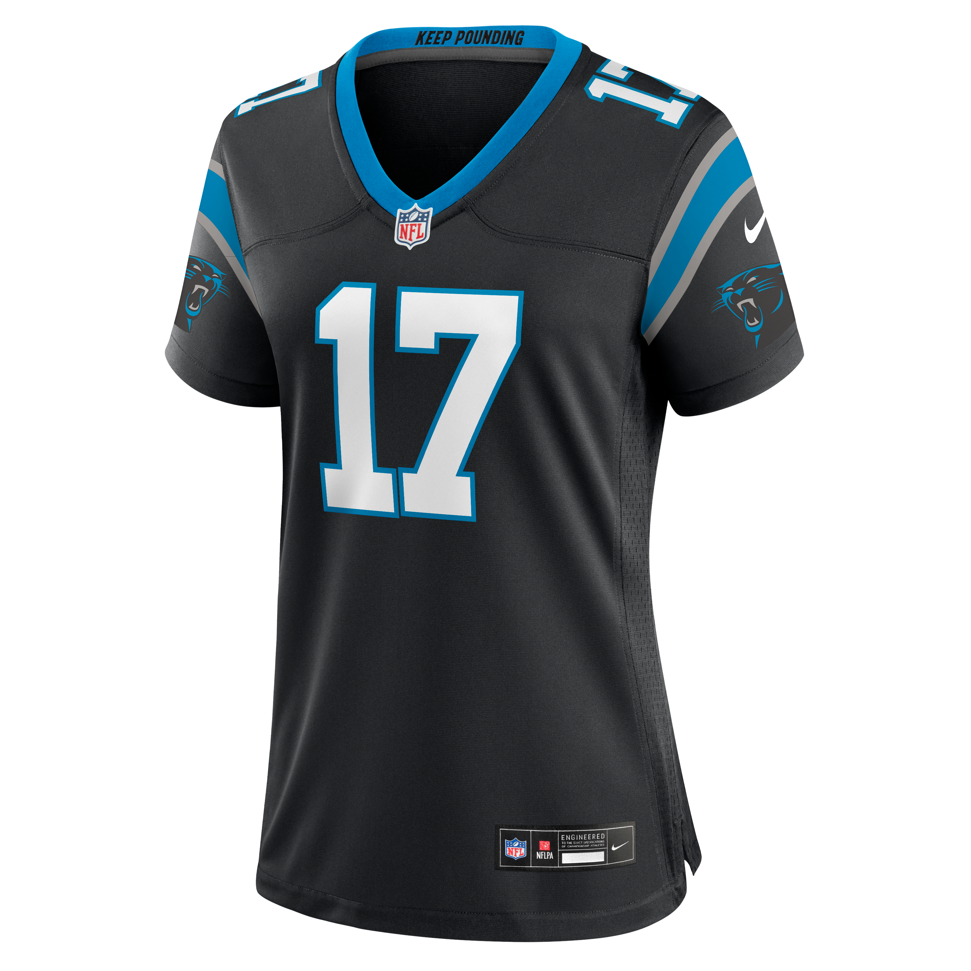 Maillot de match l'équipe Nike Xavier Legette des Panthers la Caroline pour femme, noir