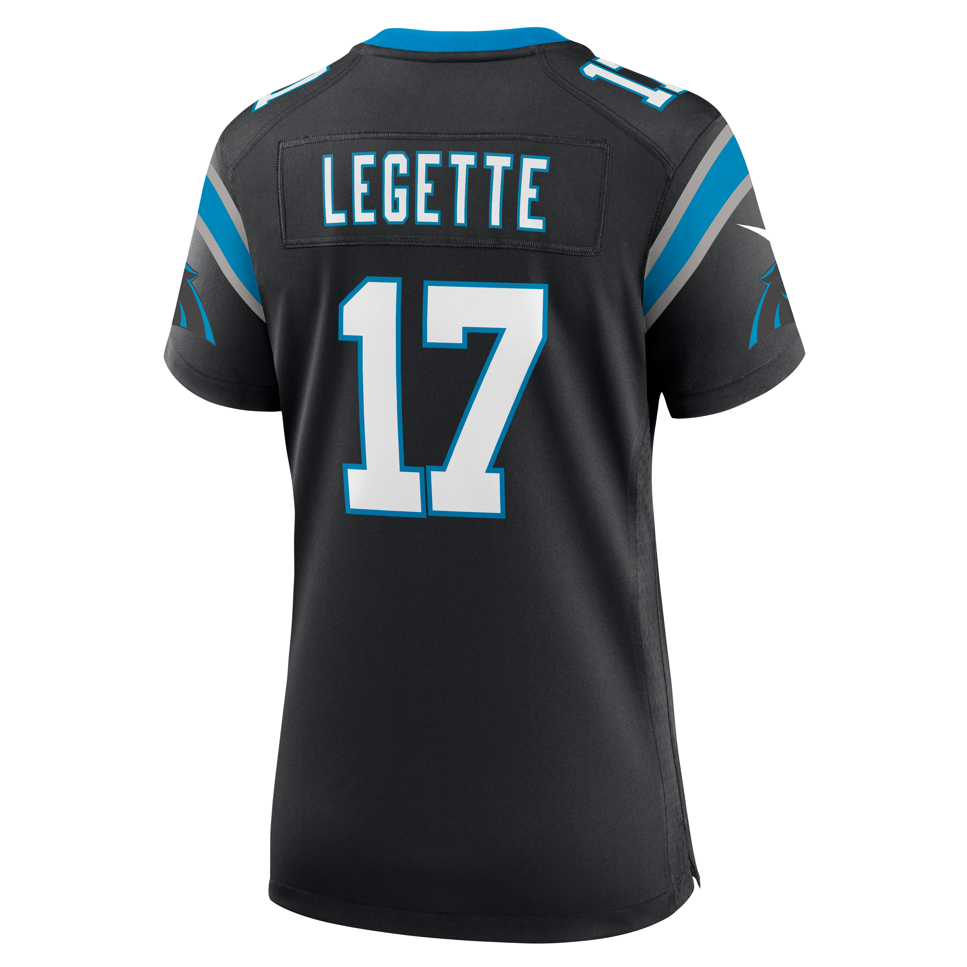 Maillot de match l'équipe Nike Xavier Legette des Panthers la Caroline pour femme, noir