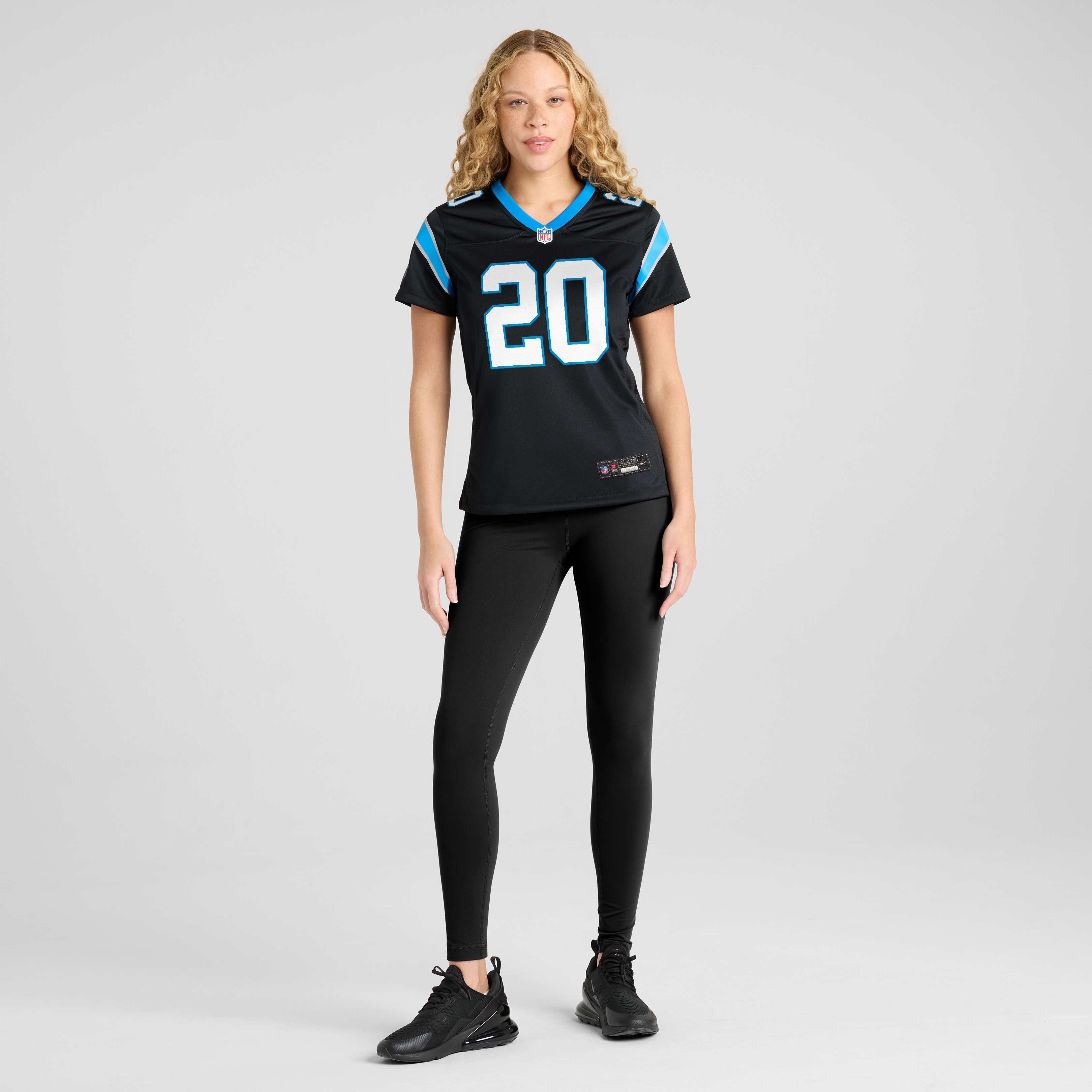 Maillot de match Nike Zakee Wheatley noir pour femme, Carolina Panthers