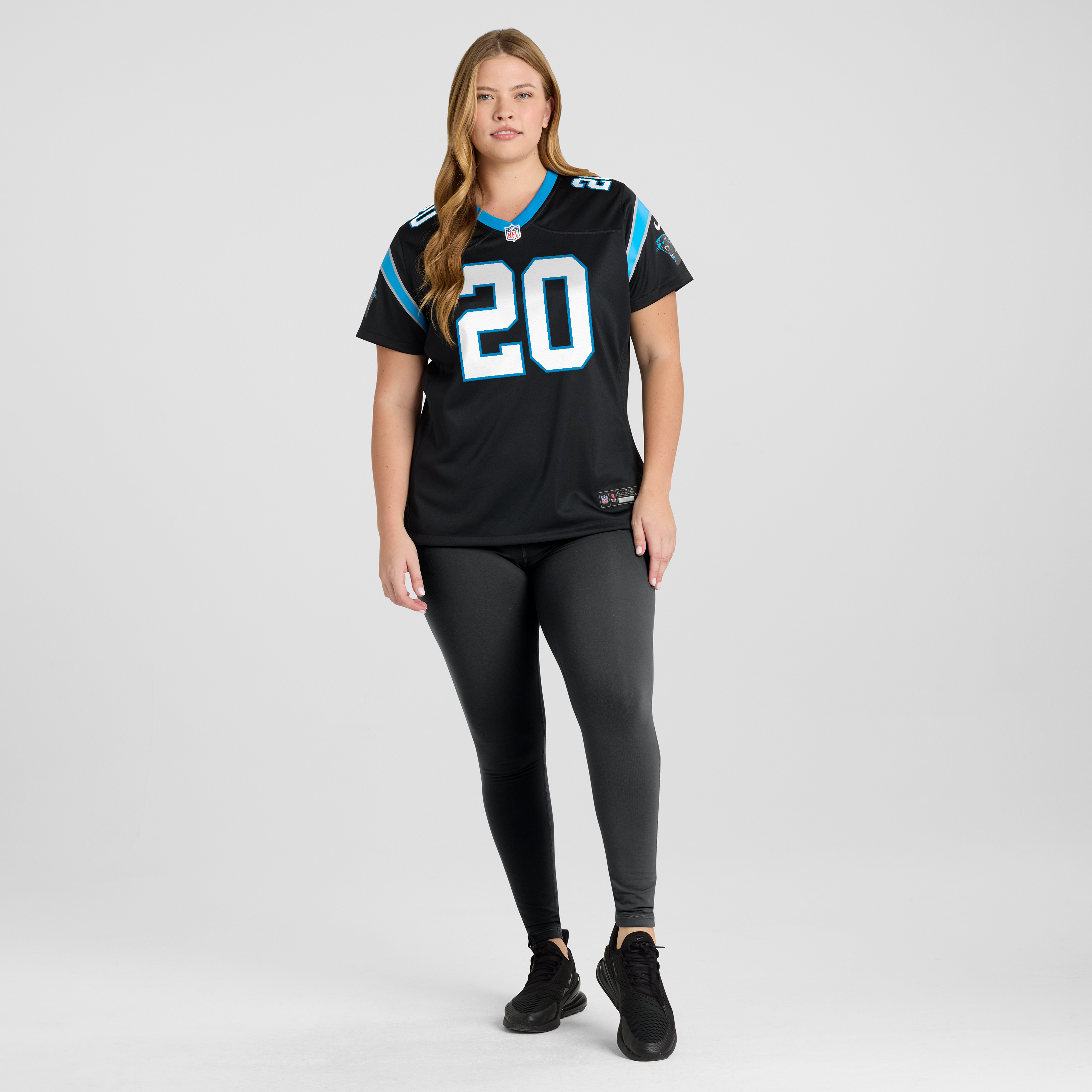 Maillot de match Nike Zakee Wheatley noir pour femme, Carolina Panthers