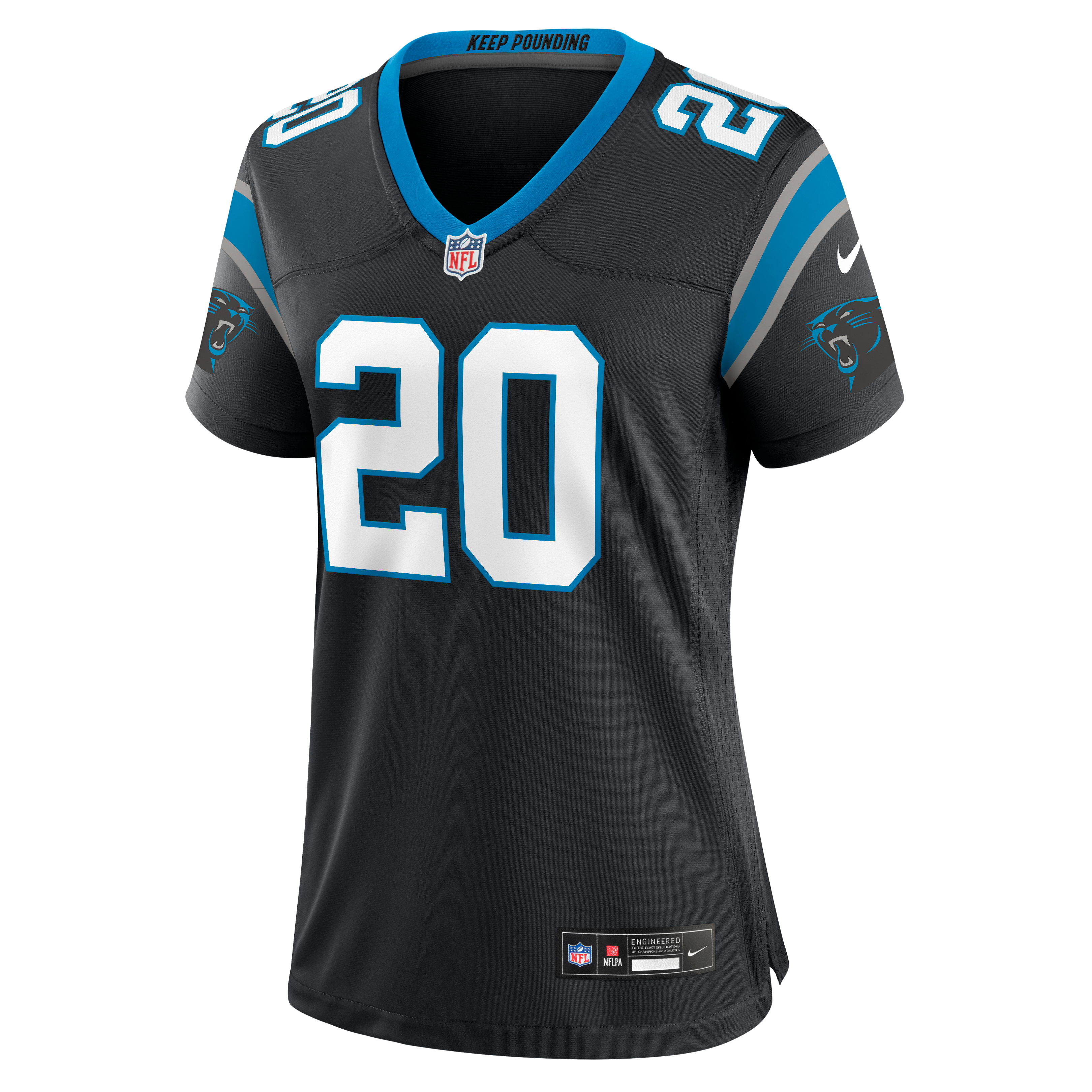 Maillot de match Nike Zakee Wheatley noir pour femme, Carolina Panthers