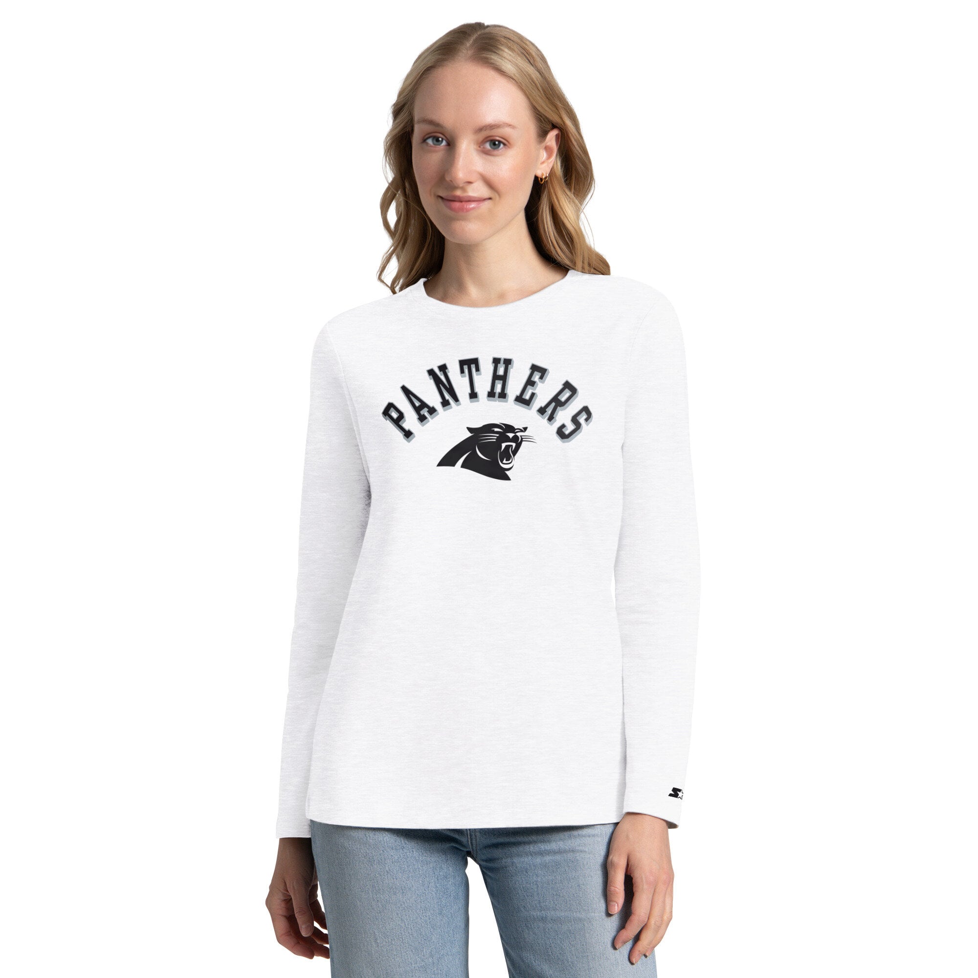 Pack de t-shirts à manches courtes et longues Starter noir/gris cendré Carolina Panthers pour femmes