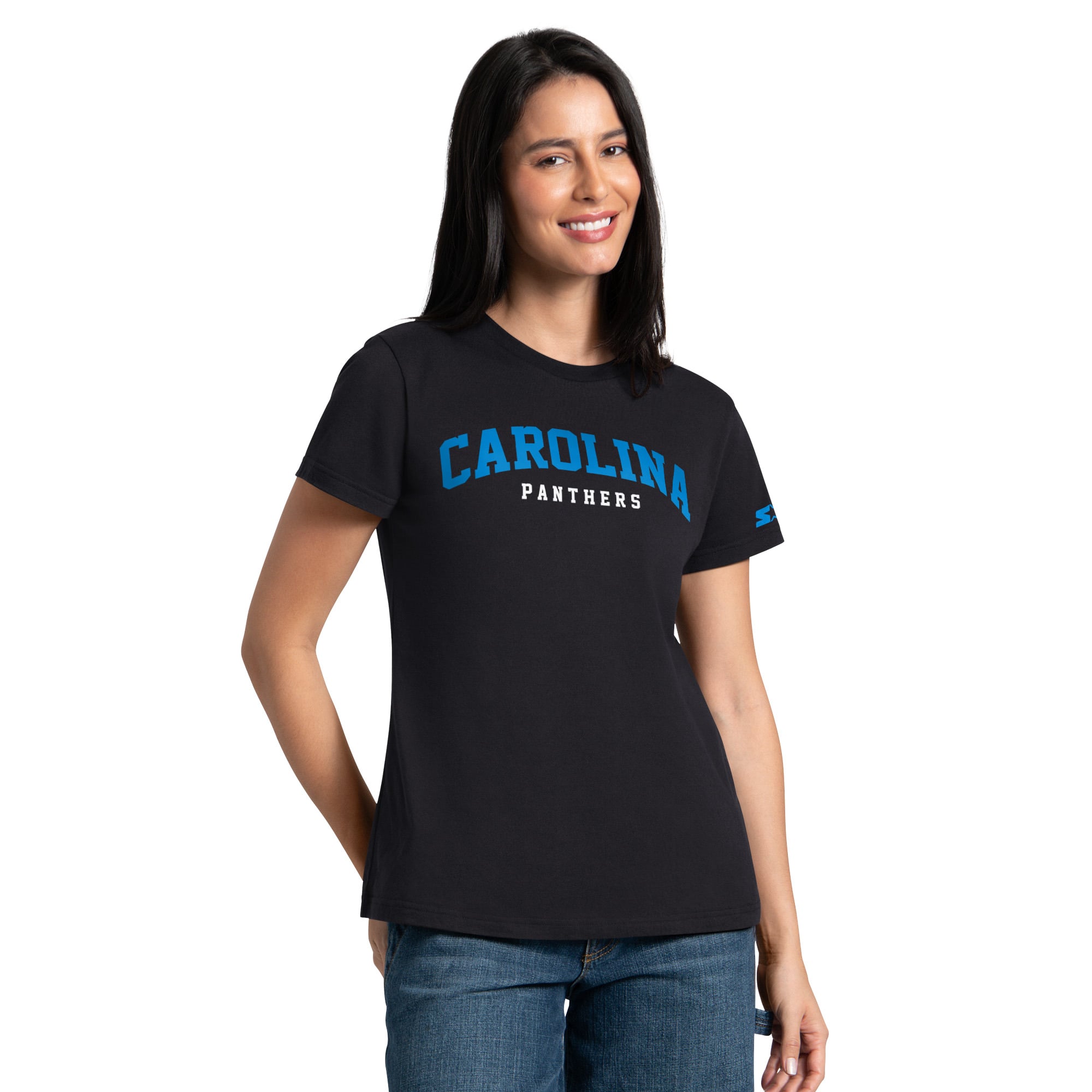 Ensemble de t-shirts Starter noirs et bleus pour femmes, Carolina Panthers