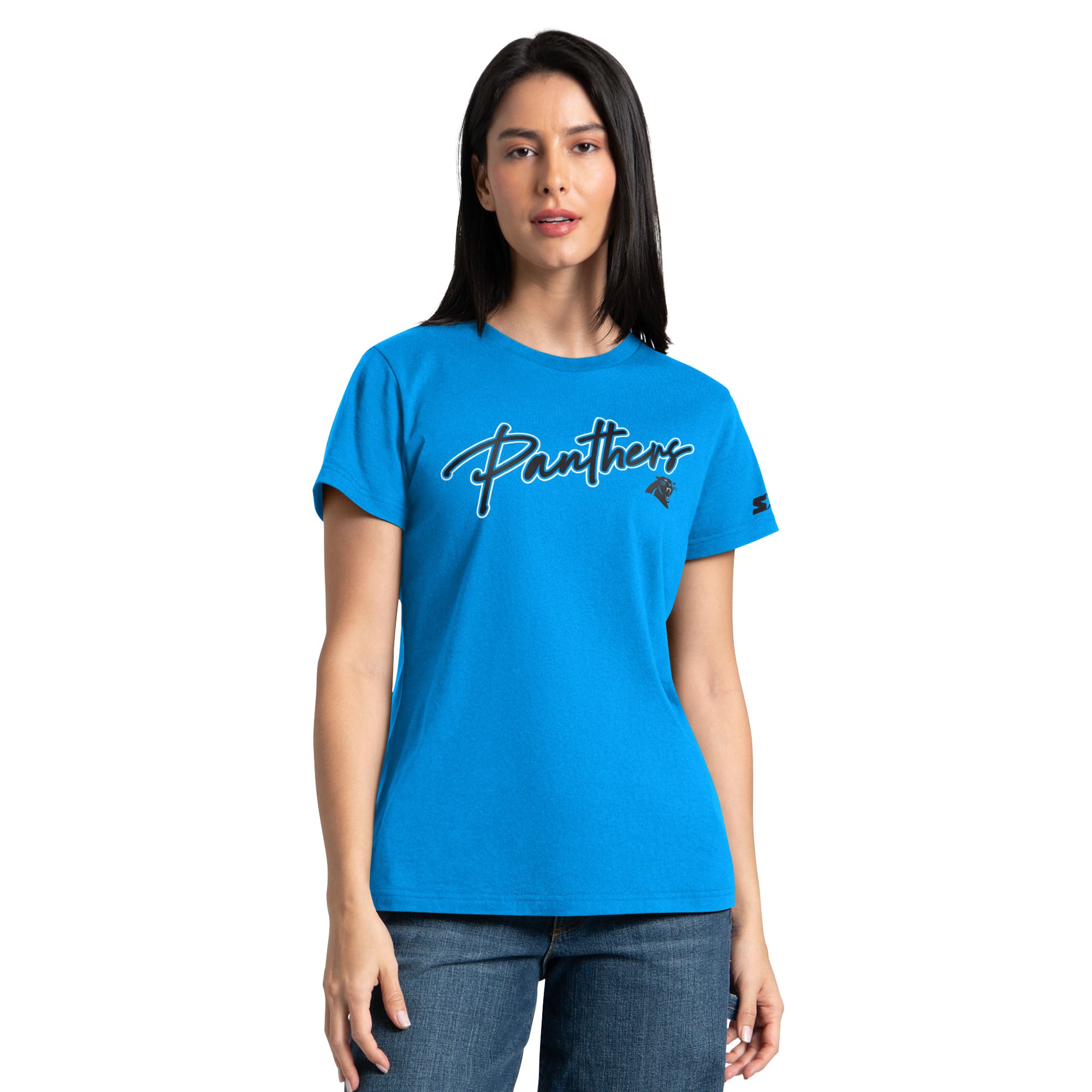 Ensemble de t-shirts Starter noirs et bleus pour femmes, Carolina Panthers