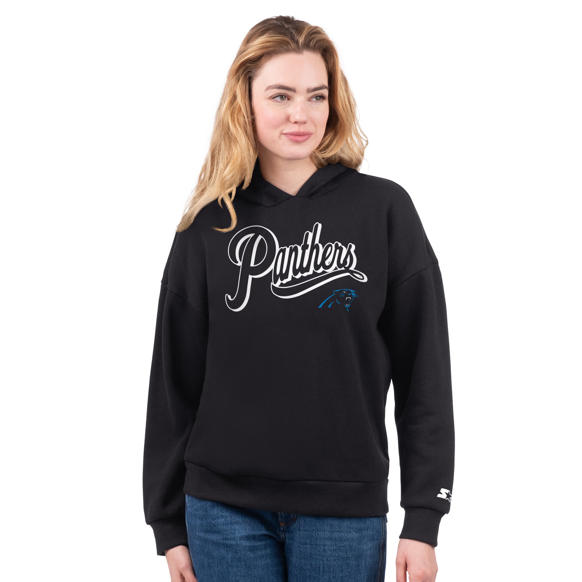 Ensemble sweat à capuche et t-shirt Starter bleu/noir Carolina Panthers pour femme