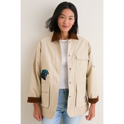 Carolina Panthers Tuckernuck Women's Full-Snap Barn Jacket - Stone