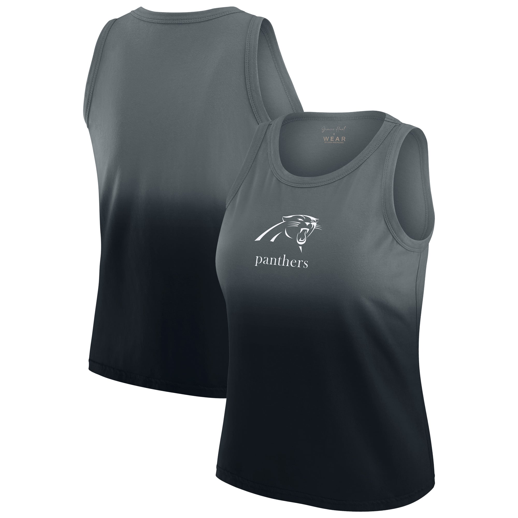 Débardeur ombré noir Carolina Panthers de la collection WEAR by Erin Andrews x Gracie Hunt pour femme