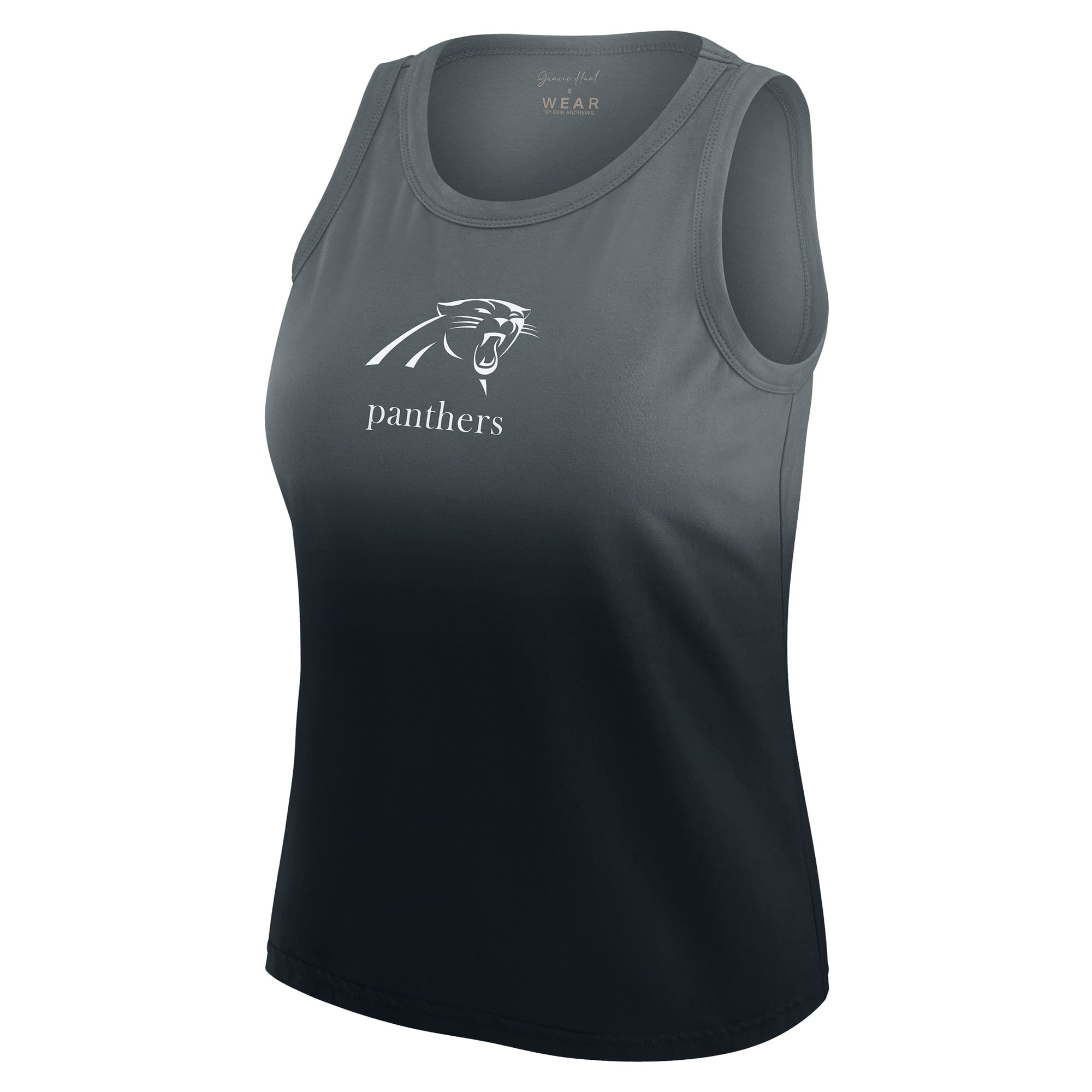 Débardeur ombré noir Carolina Panthers de la collection WEAR by Erin Andrews x Gracie Hunt pour femme