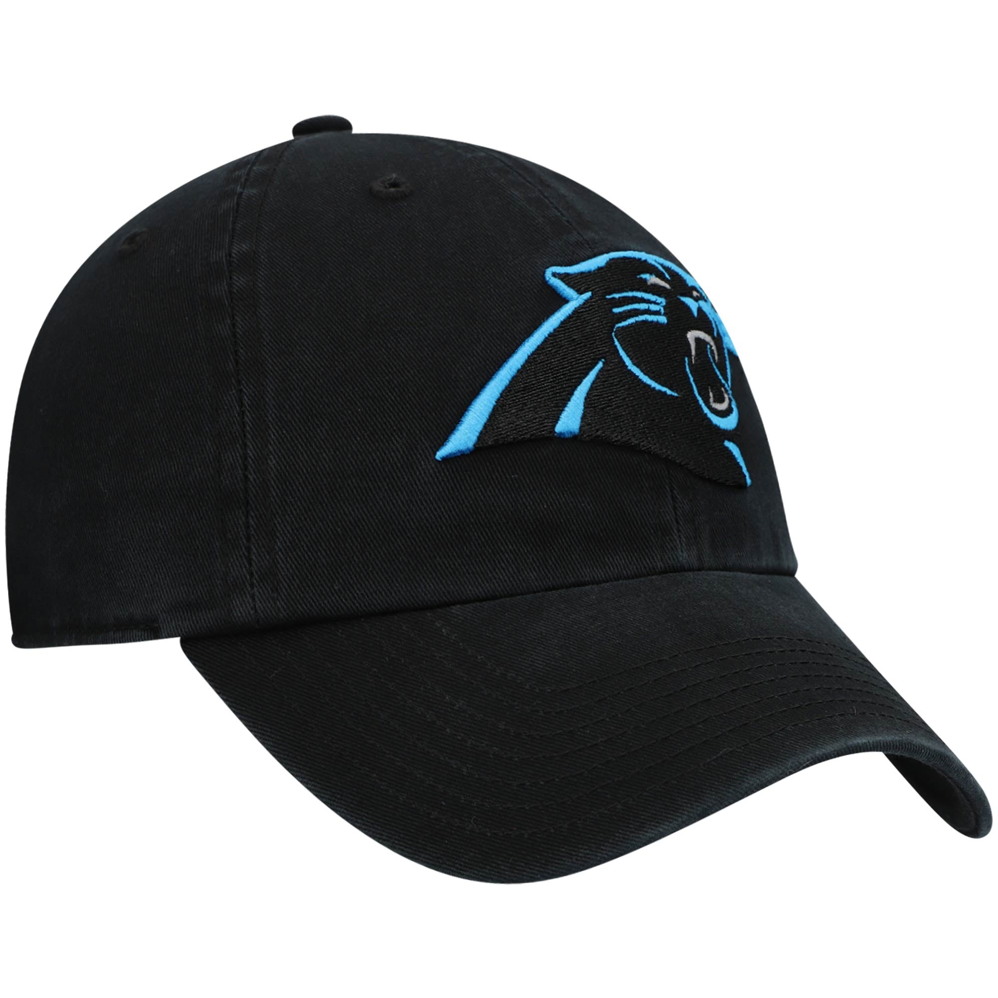 Youth '47 Black Carolina Panthers Logo Clean Up Adjustable Hat