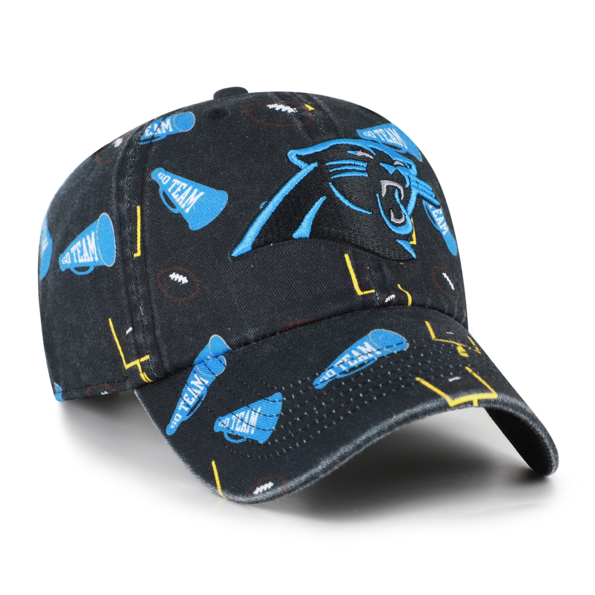 Youth '47 Black Carolina Panthers Stomping Ground Clean Up Adjustable Hat