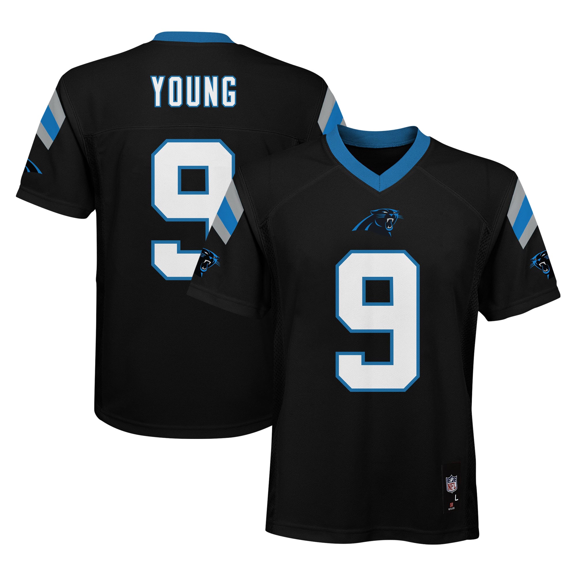 Youth Bryce Young Black Carolina Panthers Replica Jersey