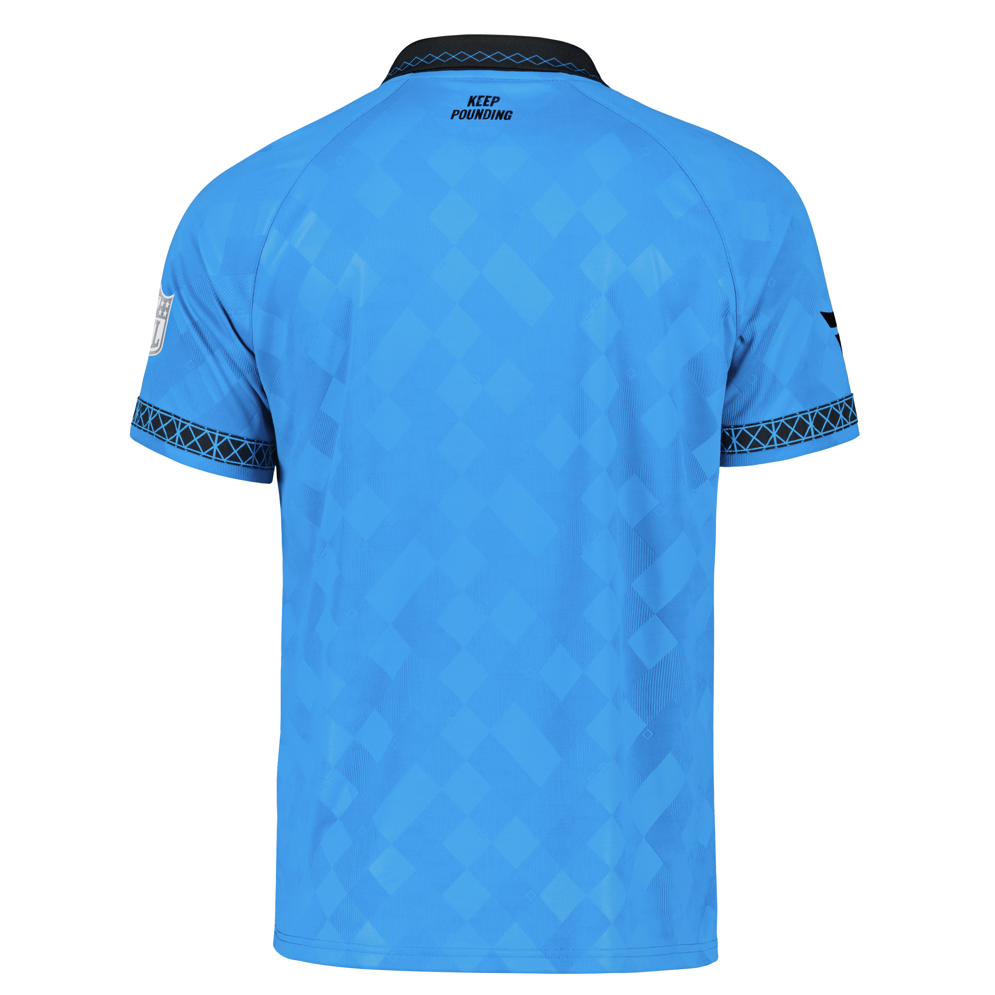 Youth Fanatics Blue Carolina Panthers Football x Collared Fan Top