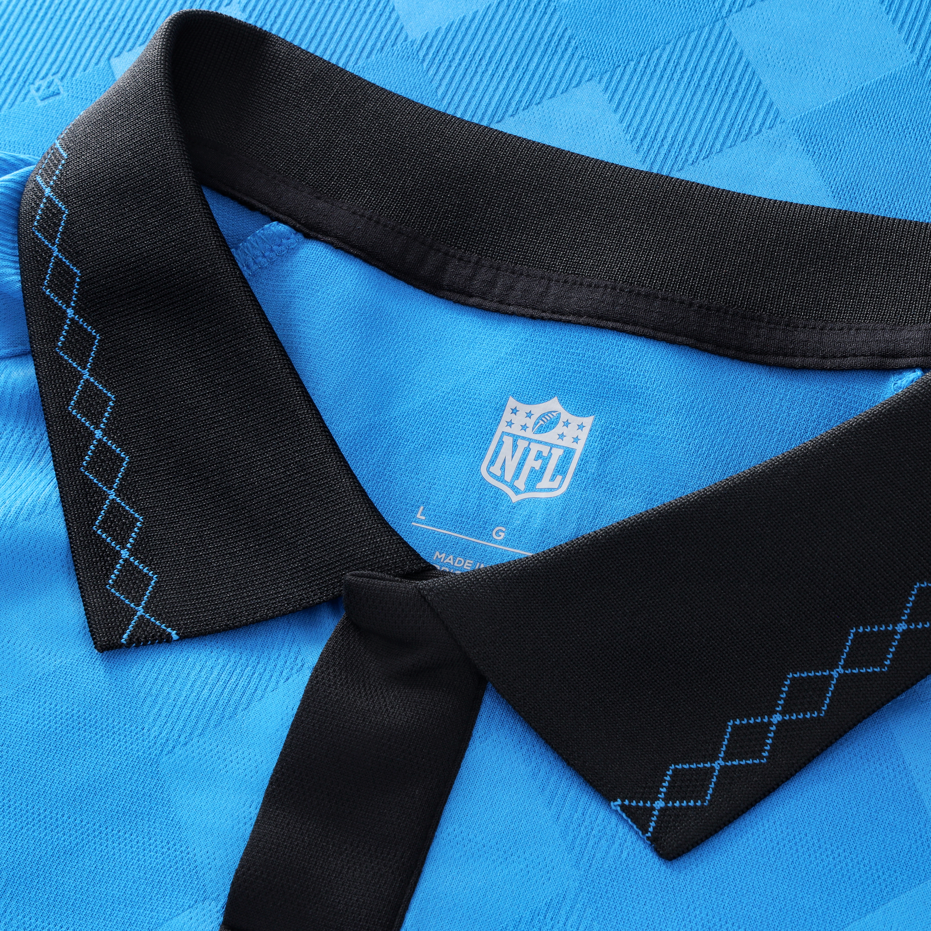 Youth Fanatics Blue Carolina Panthers Football x Collared Fan Top