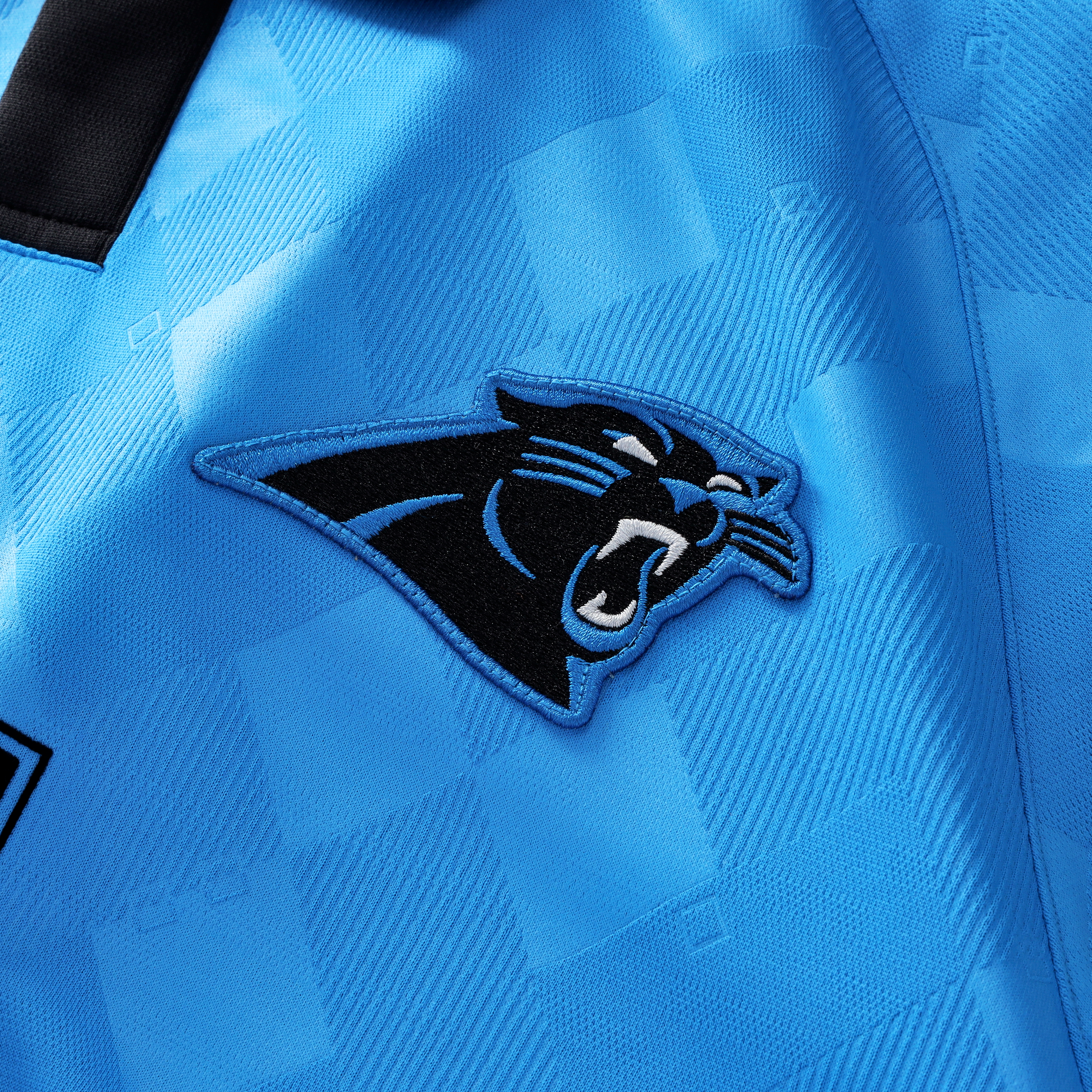 Youth Fanatics Blue Carolina Panthers Football x Collared Fan Top