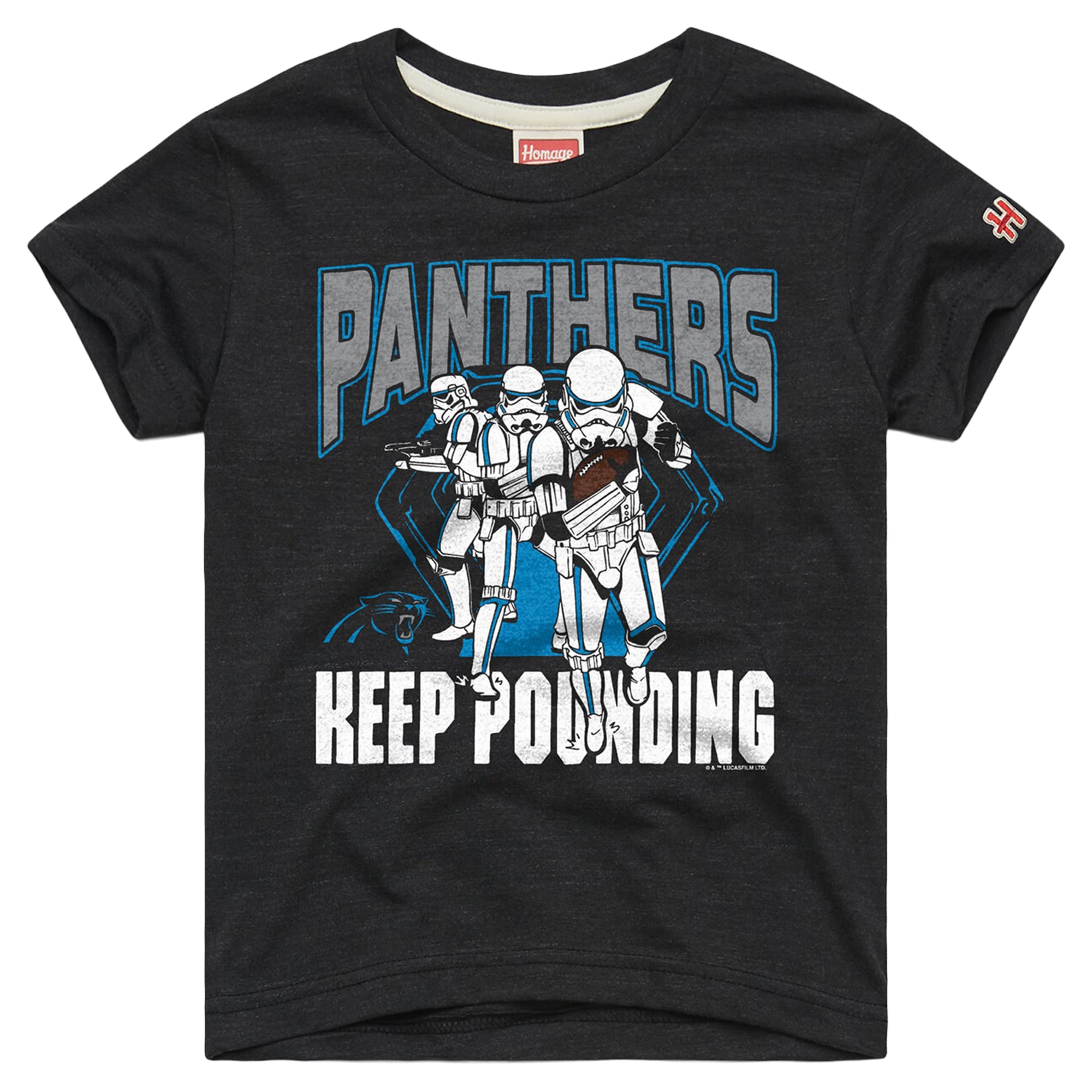 Youth Homage  Charcoal Carolina Panthers Star Wars Dark Side T-Shirt