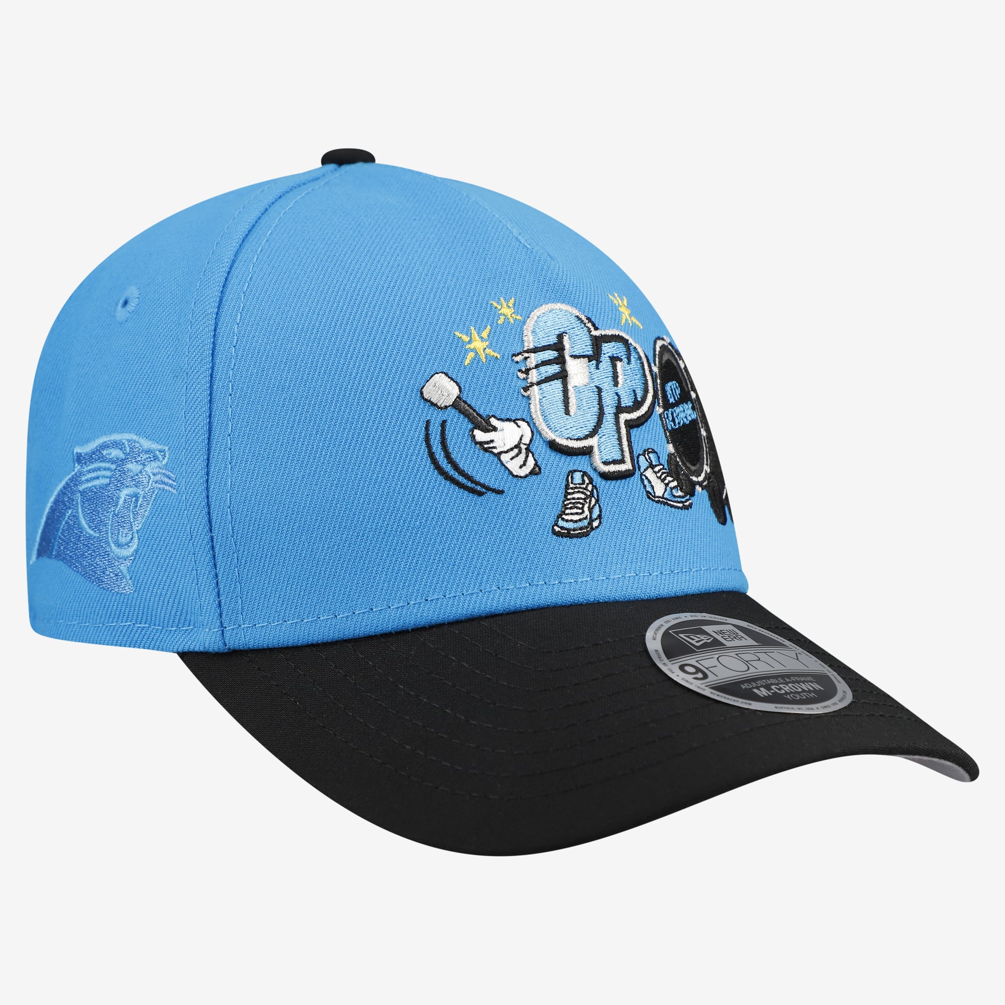 Casquette ajustable New Era bleue Carolina Panthers 9FORTY pour jeunes