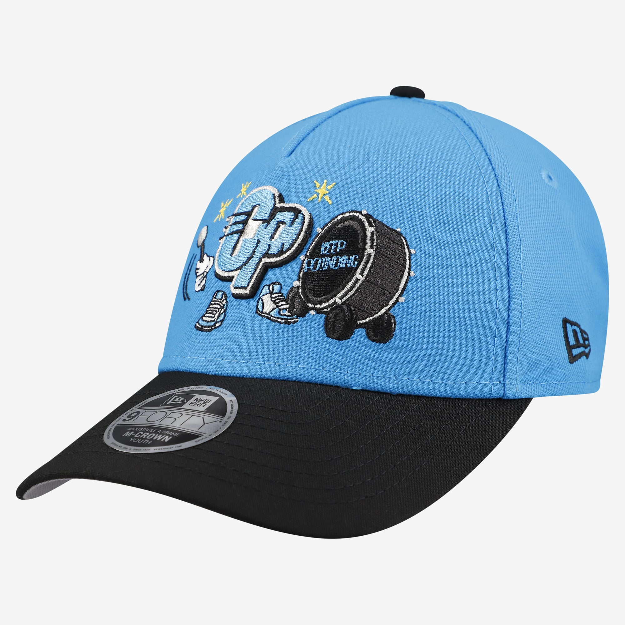 Casquette ajustable New Era bleue Carolina Panthers 9FORTY pour jeunes