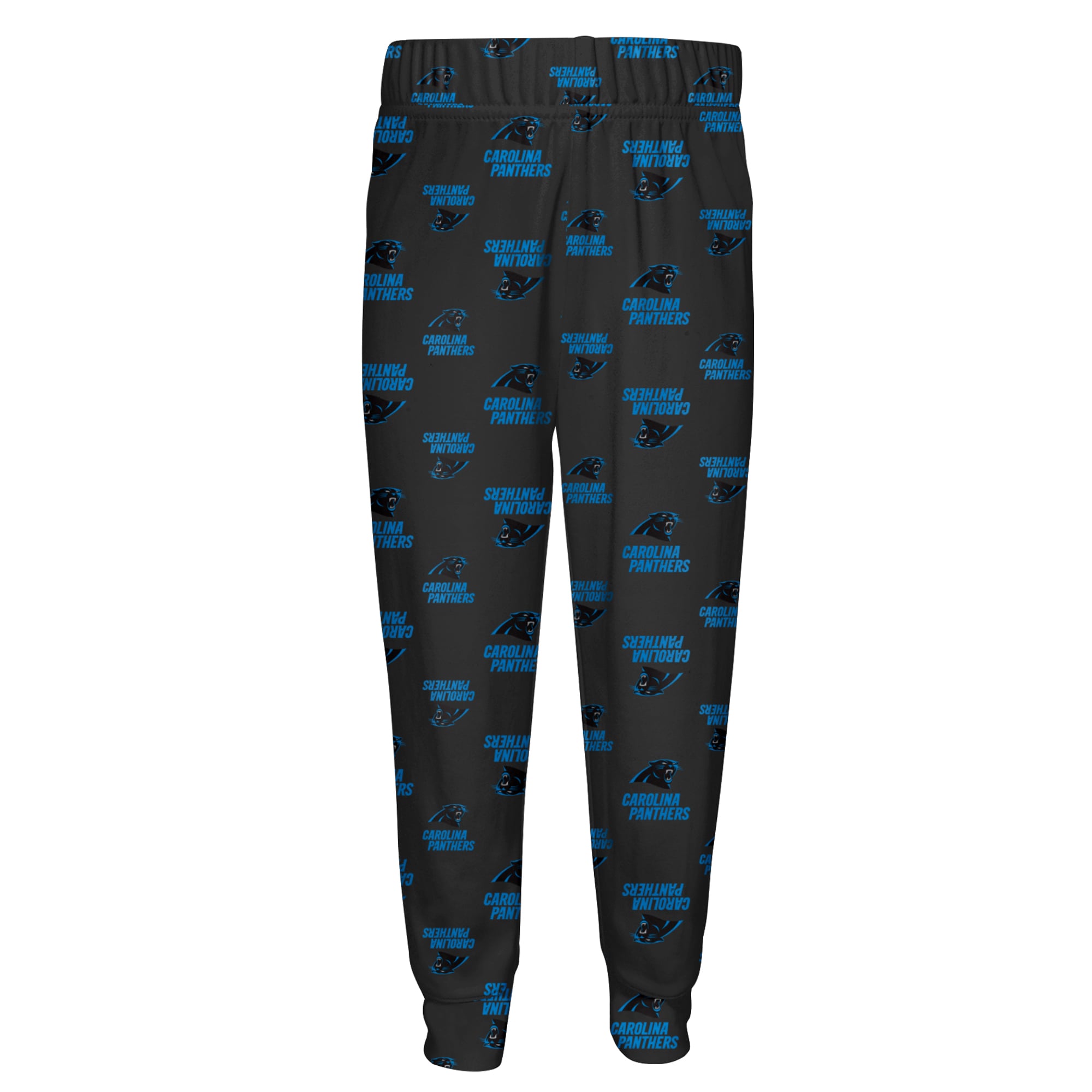Ensemble pyjama pour enfant Outerstuff noir à manches longues et pantalon imprimé intégral Carolina Panthers