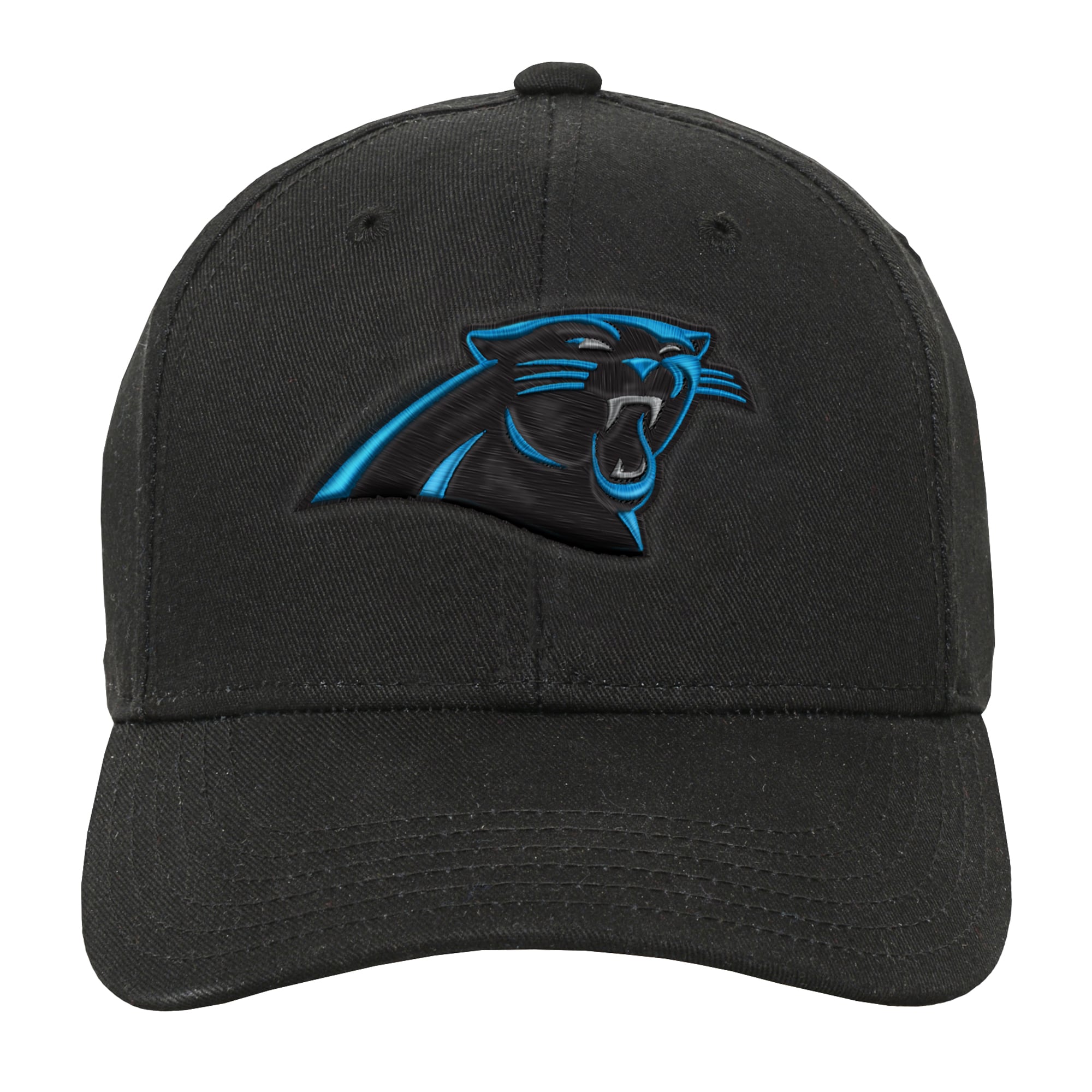 Youth Outerstuff Black Carolina Panthers Pre-Curved Snapback Hat