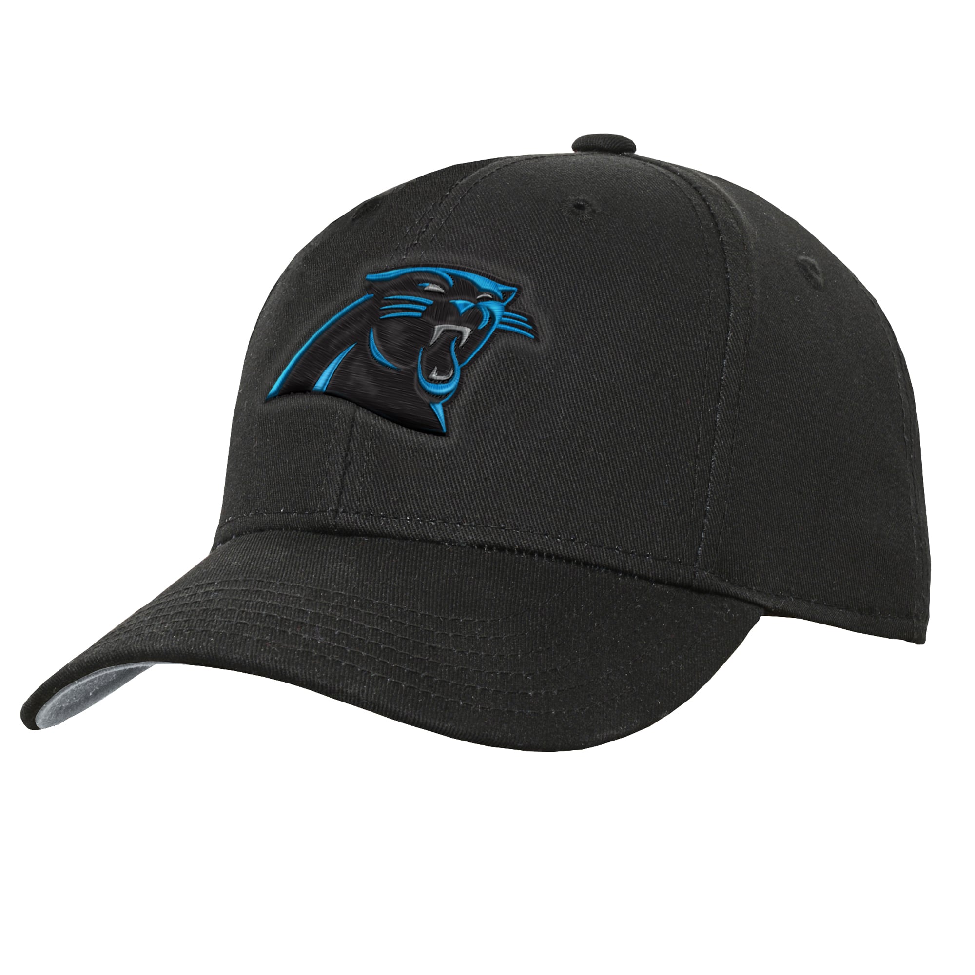 Youth Outerstuff Black Carolina Panthers Pre-Curved Snapback Hat