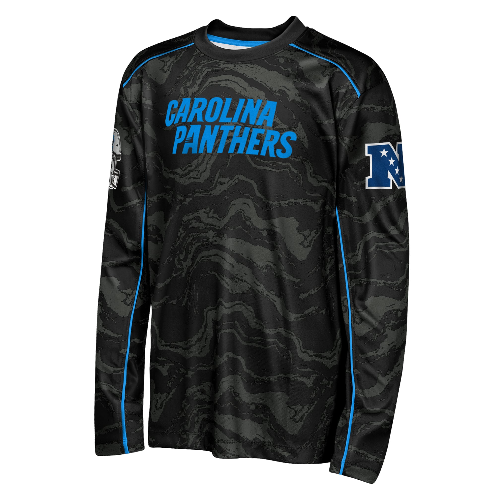 T-shirt à manches longues Youth Outerstuff Black Carolina Panthers Tailgate Performance