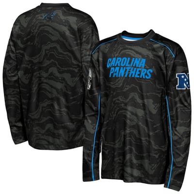 Carolina Panthers Outerstuff Youth Tailgate Performance Long Sleeve T-Shirt - Black
